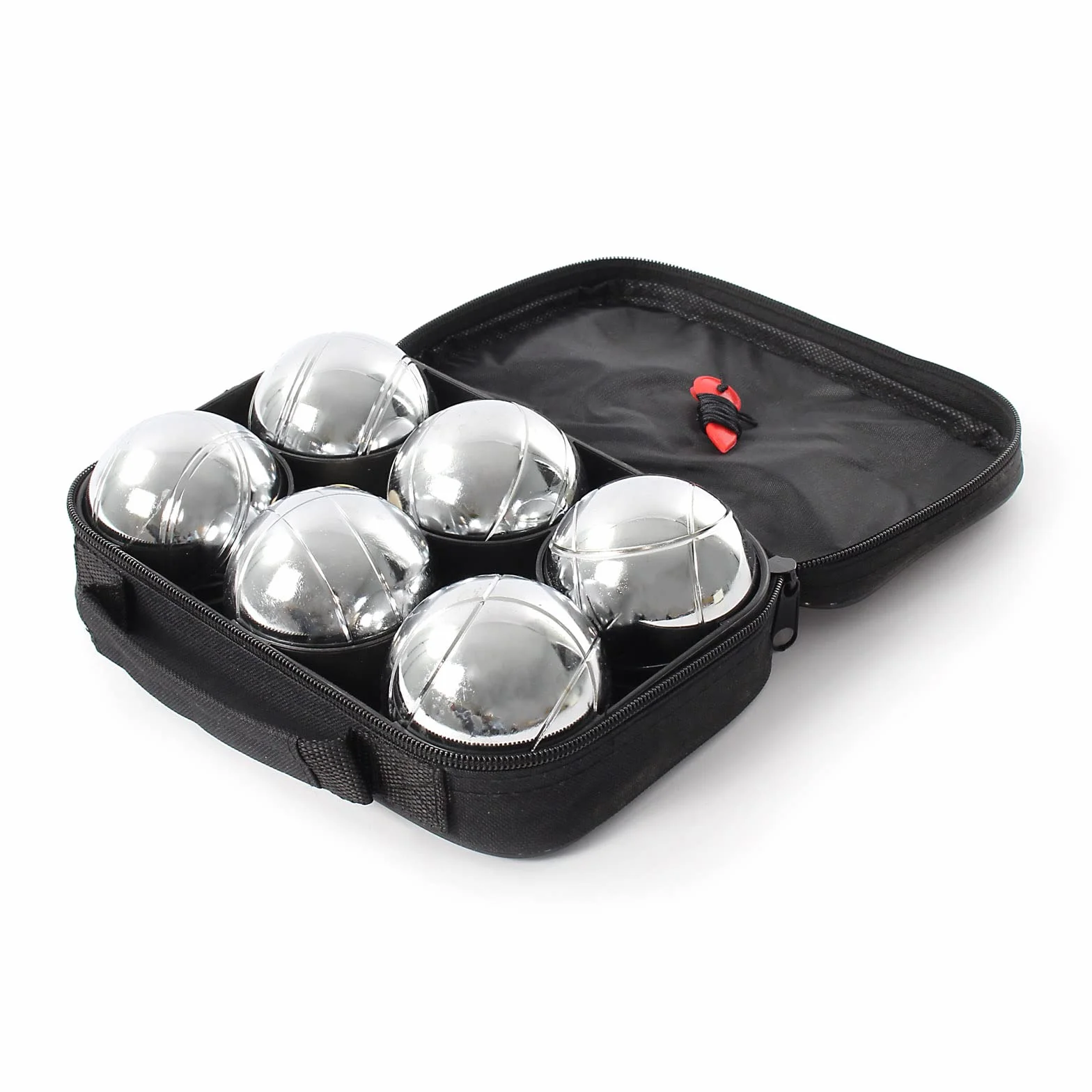 Juego de Petanca 6 Bolas Metal con Bola Objetivo y Medidor Distancia