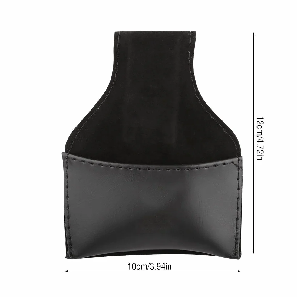 Soporte de Tiza Cue Portátil Billar Pool Cue Chalk Holder Bolsa de PU Negro
