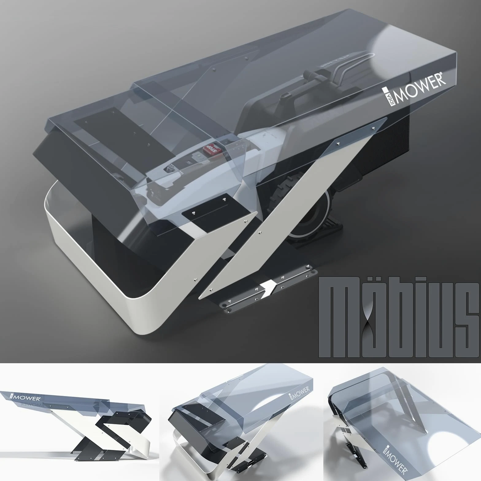 Garaje para robot cortacésped Mobius Long compatible con Mammotion Yuka con Sweeper kit recogehojas