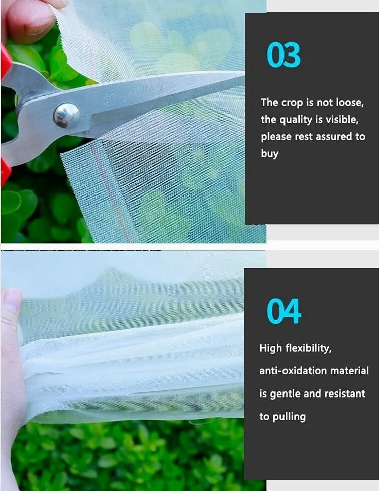 Red Anti-Insectos Protección de Verduras Túnel de Cultivo Jardín Malla Fina Red de protección de Plantas Frutas Flores Cultivos Anti-Mosquitos Red Anti-pájaros(0.6mm,2.4m x 30m)