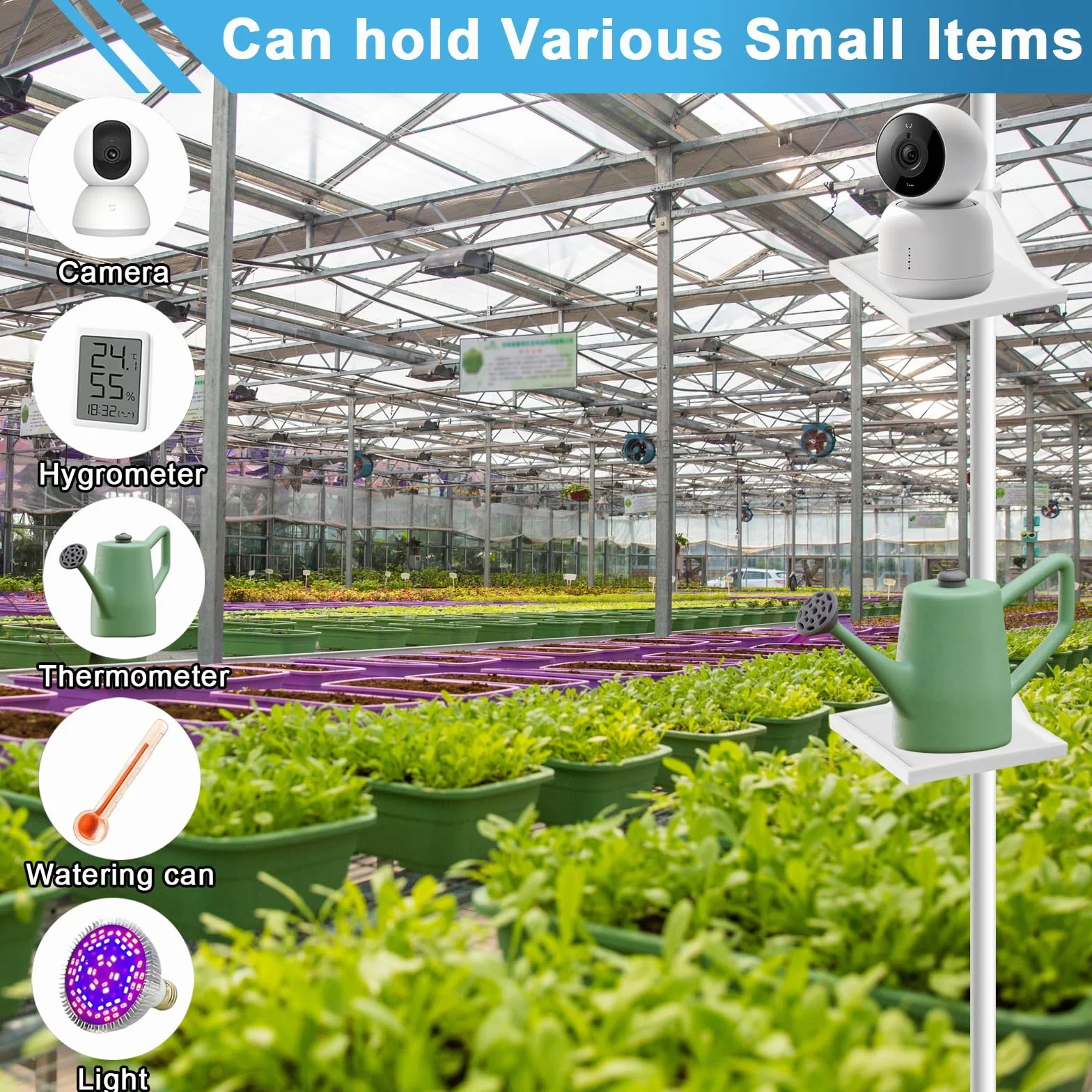 Tienda de Cultivo Marco Angular, 2 Piezas Armario Cultivo Marco Angular, Multifuncional Armario de Cultivo Soporte, Se Utiliza para Colocar Cámaras, Higrómetros, Pequeñas Macetas