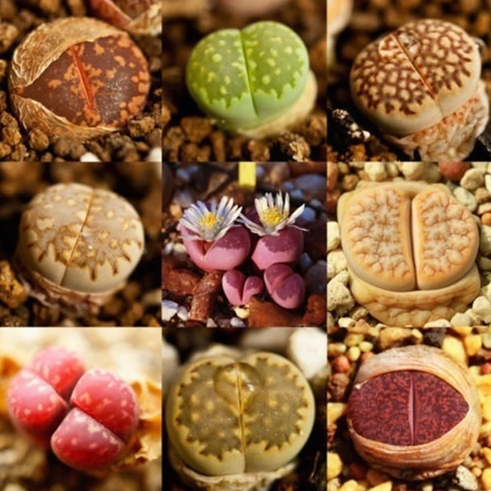 200 piezas Lithops Seeds Living Stones, planta suculenta Bonsai Garden Office Decor Semillas de Lithops