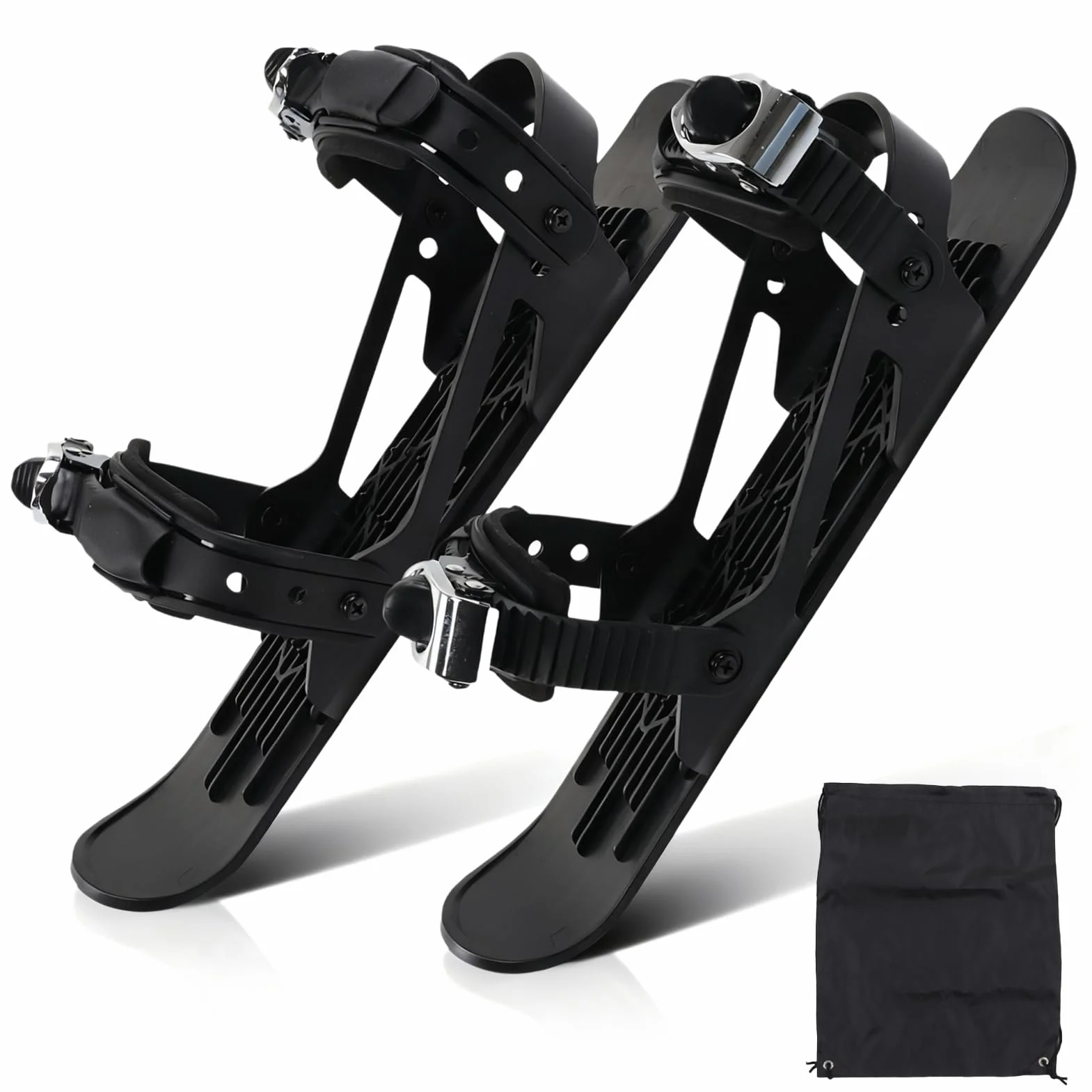 Mini patines de esquí Snowblade tablas ajustables para botas de nieve de descenso (negro)