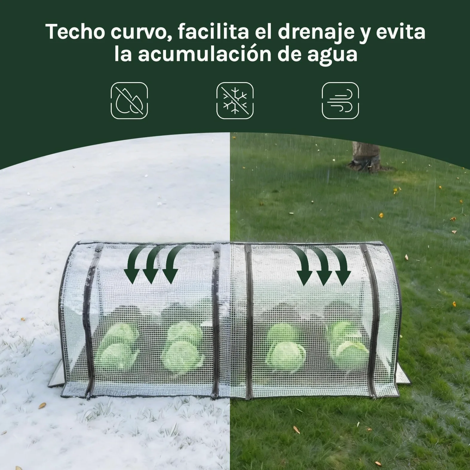 WOLTU Invernadero de Jardín PE, Semi-Translúcido, Blanco, 130x60x50cm | Impermeable; Lluvia/Viento/Nieve; Para Plantas; Exterior; Protección