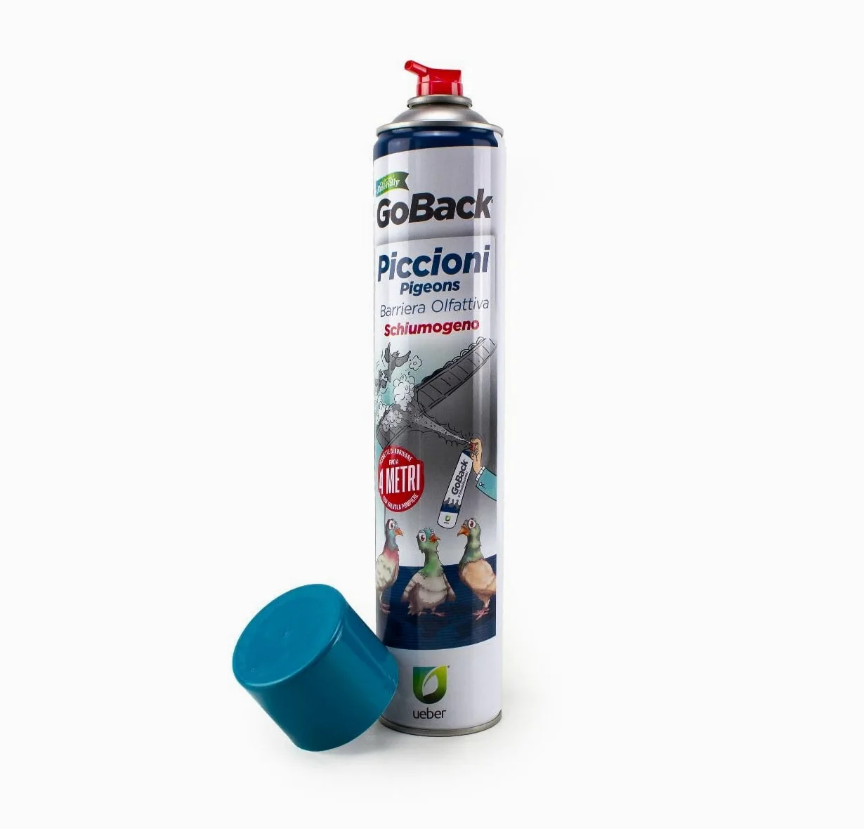 Repelente de palomas de espuma ultraadherente, spray repelente con eucalipto, barrera olfativa para balcones y techos, alcance 4 metros, 750 ml