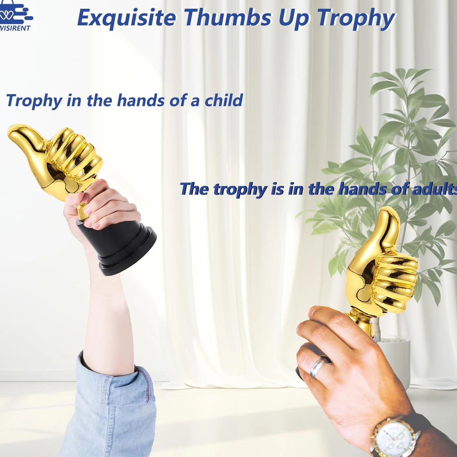 Trofeos Pulgar hacia Arriba 8 Piezas Oro Plastico para Deportes Competiciones Escolares