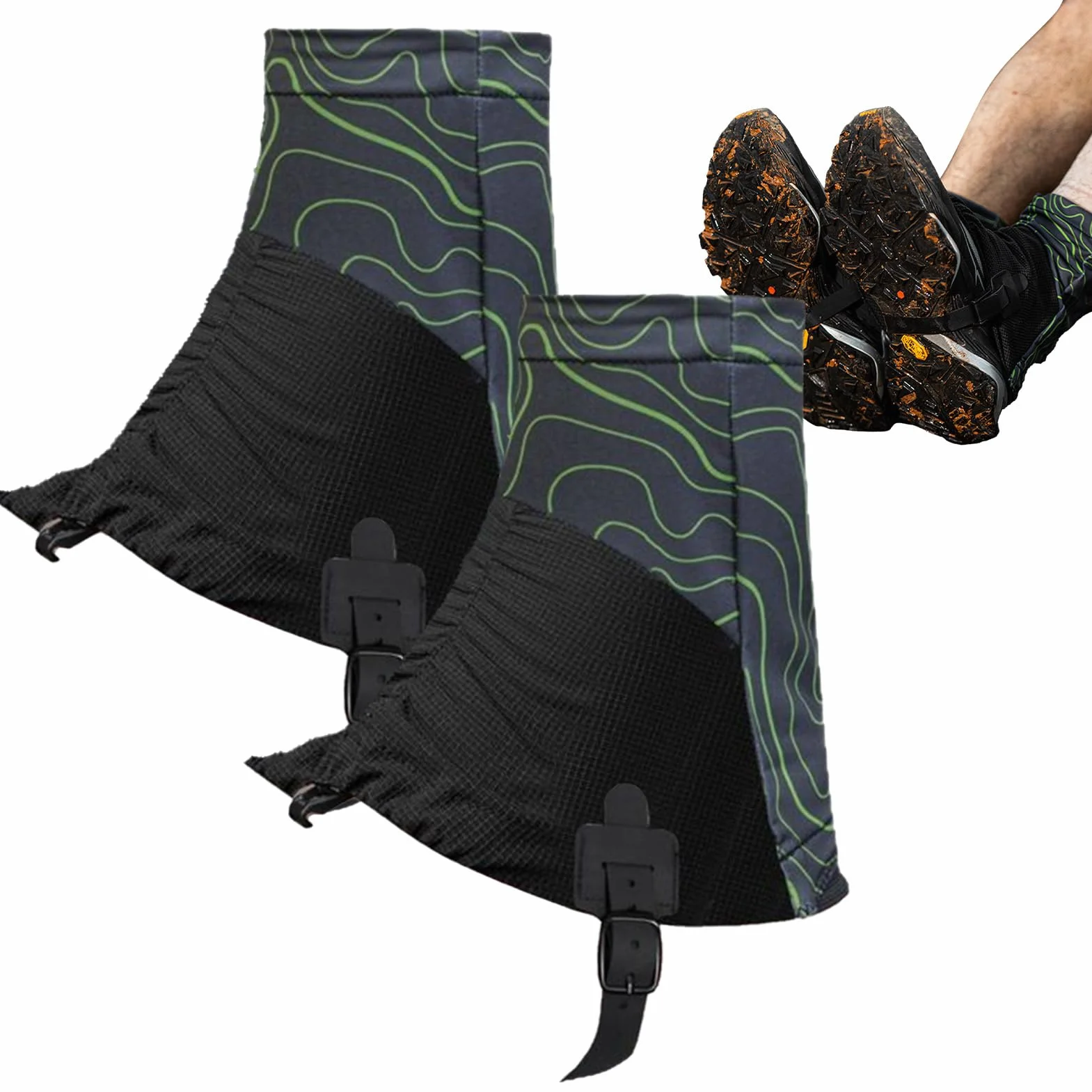 Polainas Trail Running Ajustables Transpirables 1 Par para Botas Senderismo
