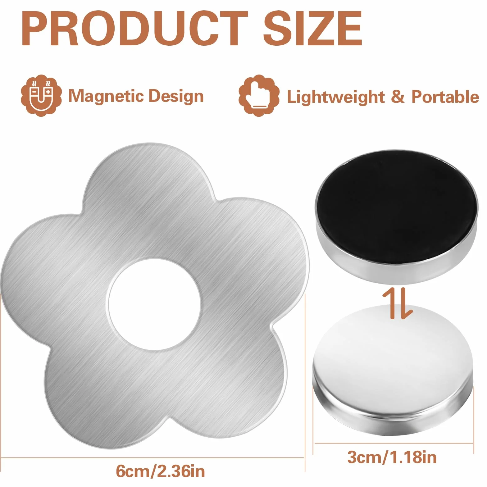 8 Piezas Pesas para Manteles con Imán, Pesos Magnéticos de Acero Inoxidable para Mantelespara Mantel Picnic, para Jardín, Balcón, Terraza, Bodas, Camping (Flores)