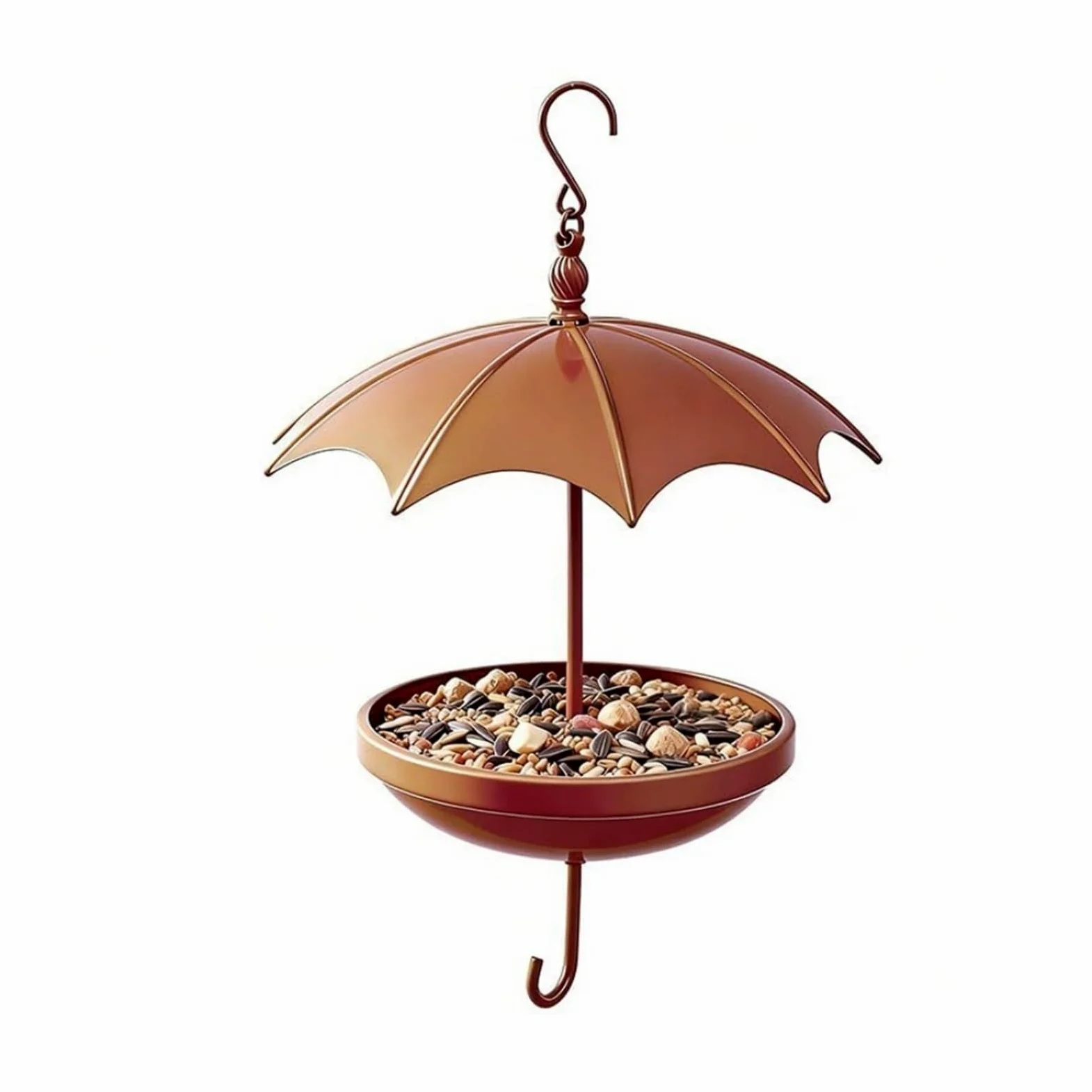 Comedero Colgante de Metal for pájaros diseñado Exclusivamente for pájaros Silvestres pequeños, comedero de Semillas al Aire Libre con Gancho Colgante for jardín