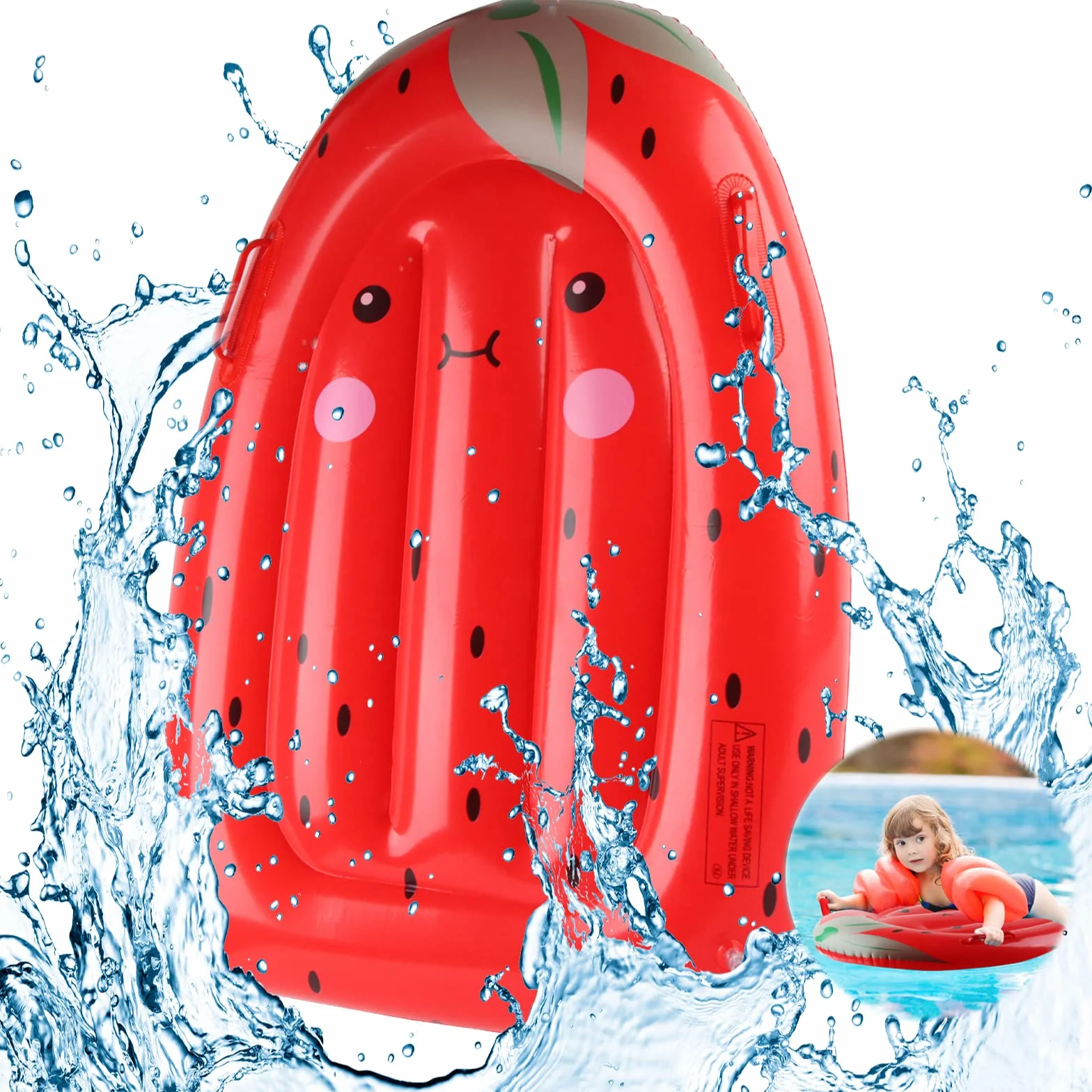 Bodyboard Inflable FainFun Tabla Surf Niños Playa 75 x 50 CM Fresa
