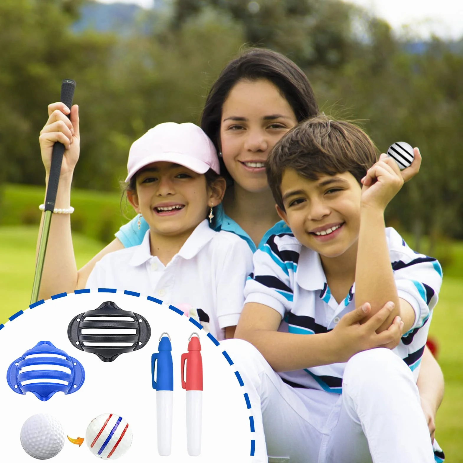 Kit de herramientas de marcador de pelota de golf de 8 piezas