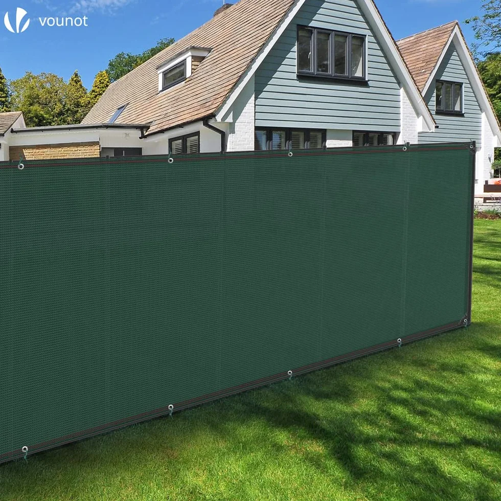 VOUNOT® Malla Sombreo y Ocultación 1.5×10m, Valla Privacidad 230 g/m² HDPE Protección UV, Red de Sombra con Bridas, para Jardín, Huerto, Balcón, Verde