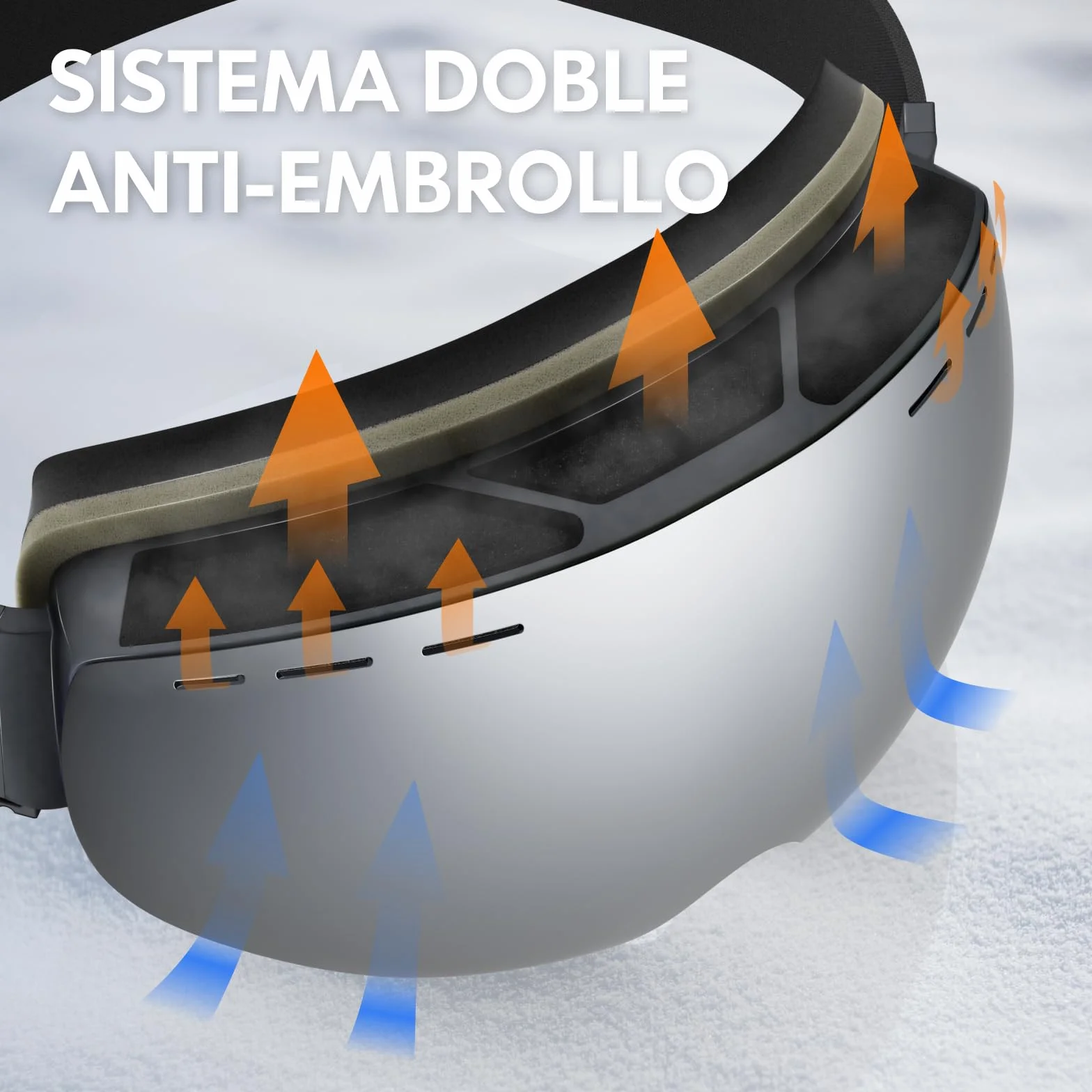 DADA-PRO Gafas de Esquí OTG Sin Marco con Protección UV 100%