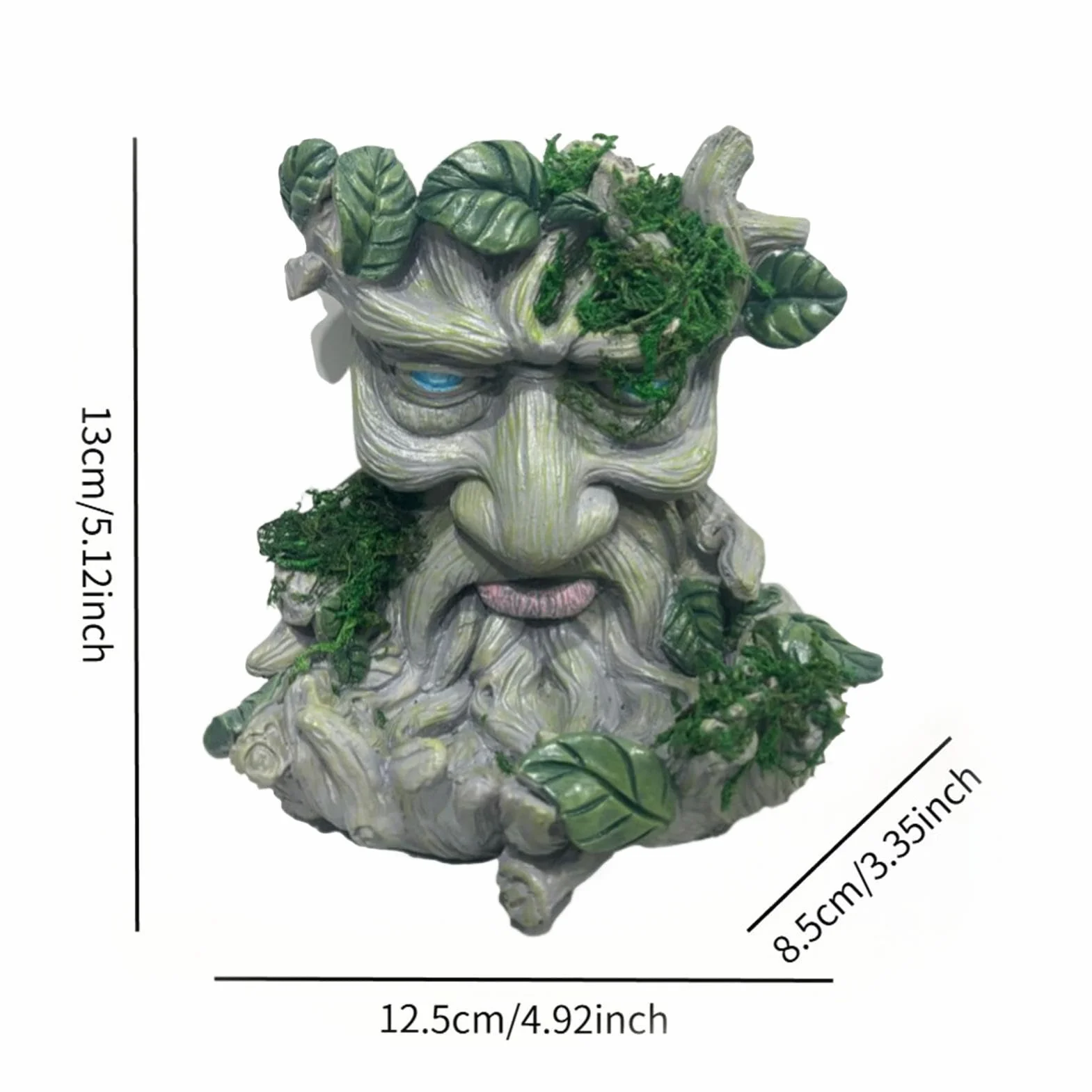 para pájaros con Cara de árbol – Escultura de máscara de guardián del Bosque de Resina 3D de 5,12 Pulgadas, Acento artístico de jardín Resistente a la Intemperie, Unidad de decoración colgant