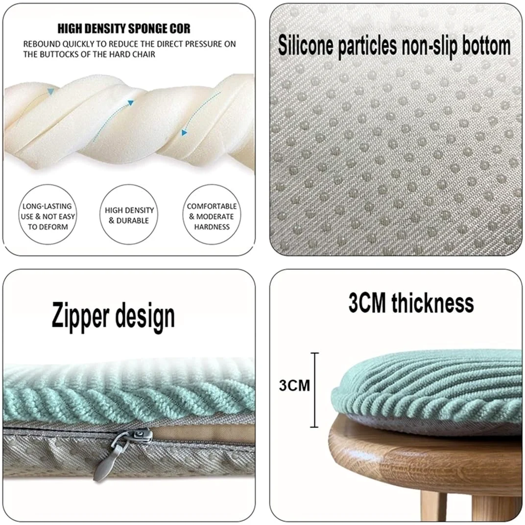 2/4/6/8 paquetes de cojines para silla de comedor en forma de U, almohadillas antideslizantes para silla de cocina y cojín para asiento de comedor con funda lavable a máquina) (gris plateado 41 x 43 c