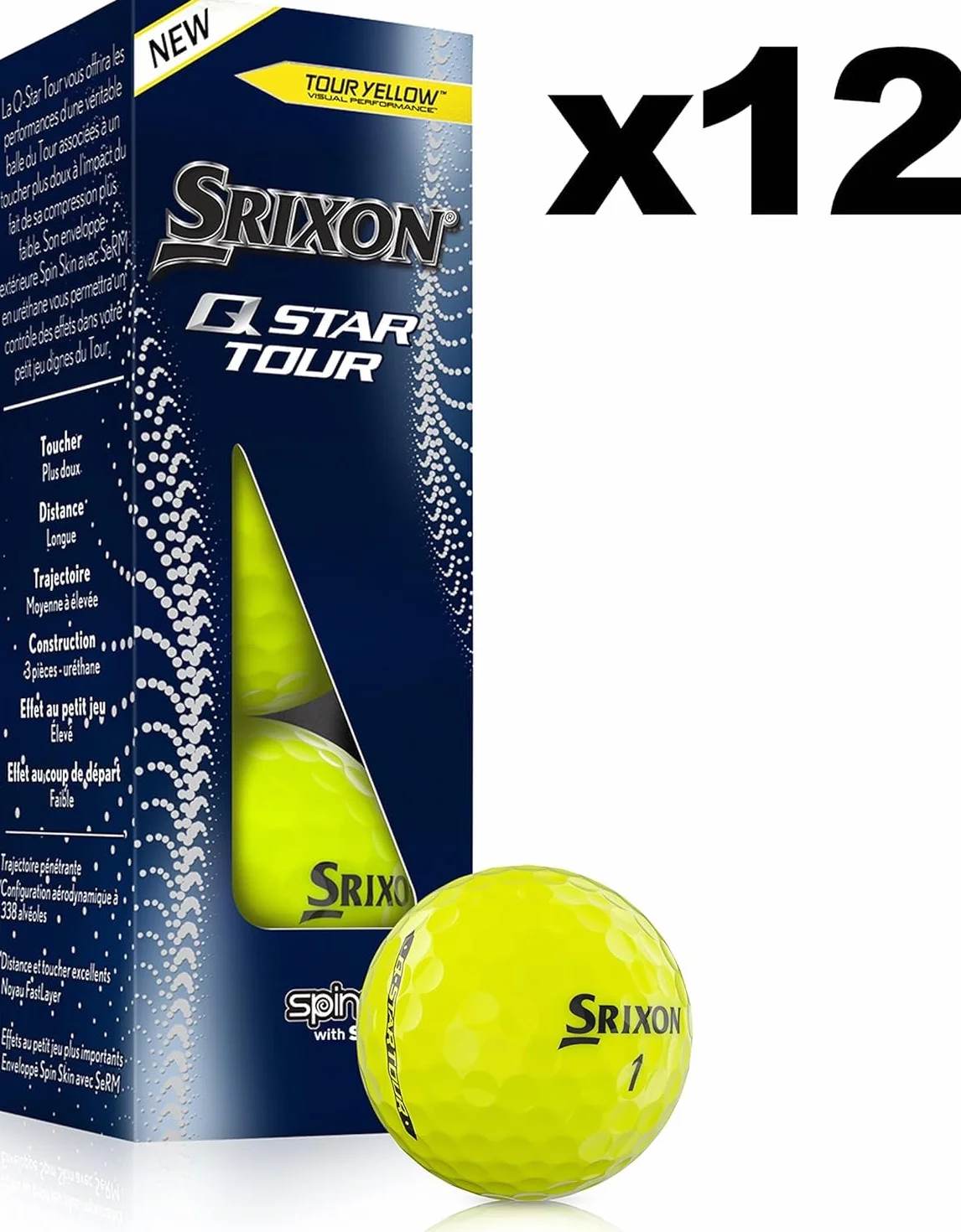 Srixon Q-Star Tour 4 Pelotas de Golf 3 Piezas Uretano