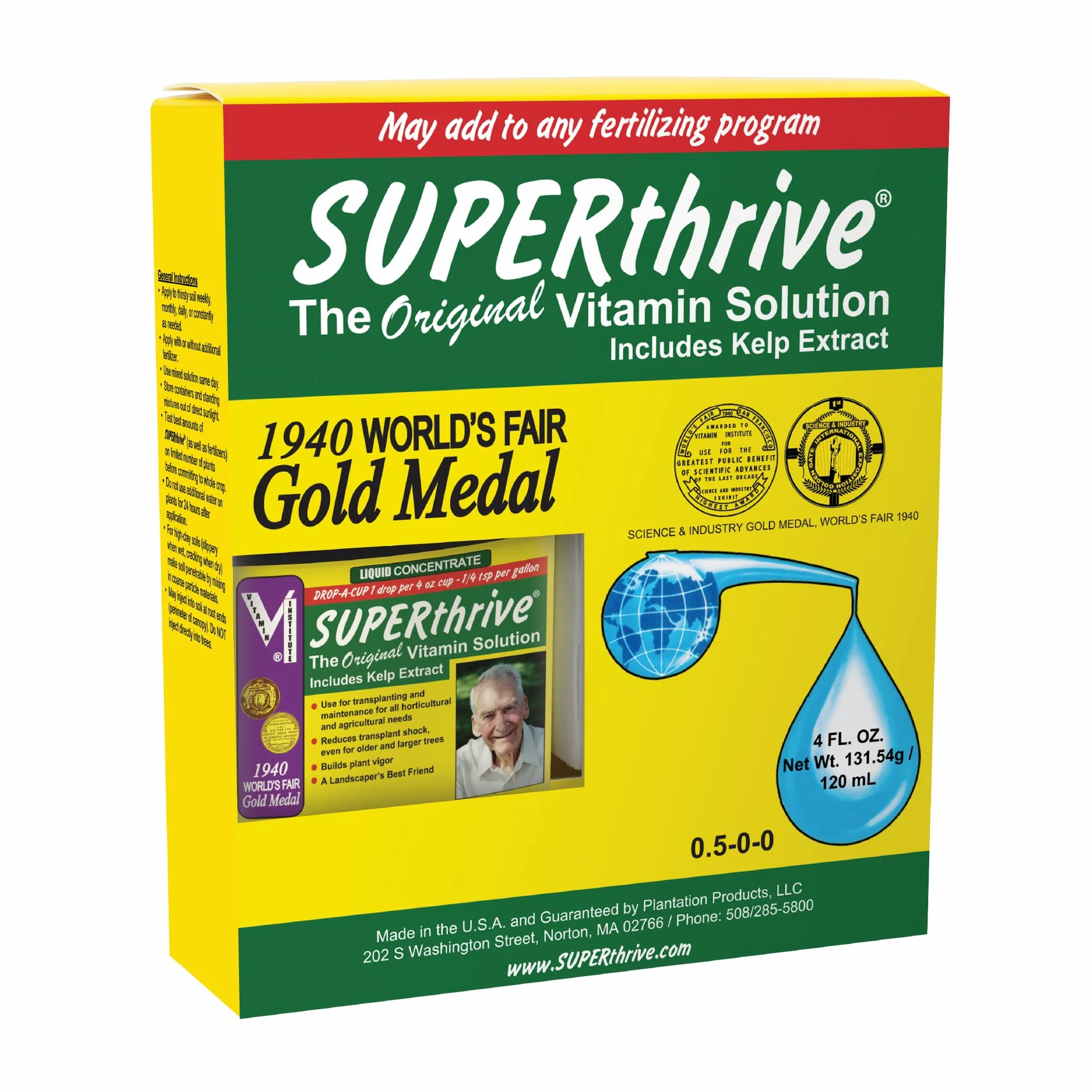 Superthrive VI30148 - Solución de vitaminas y hormonas para Plantas, 120 ml