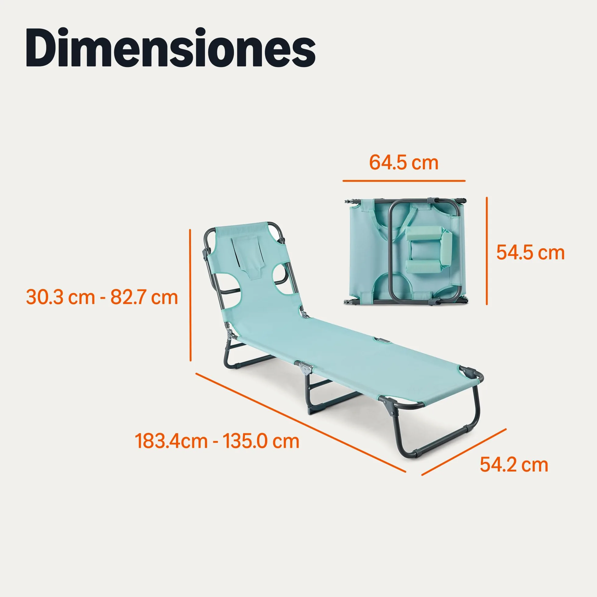Amazon Basics Sillón para Exteriores, Azul, Paquete de 1
