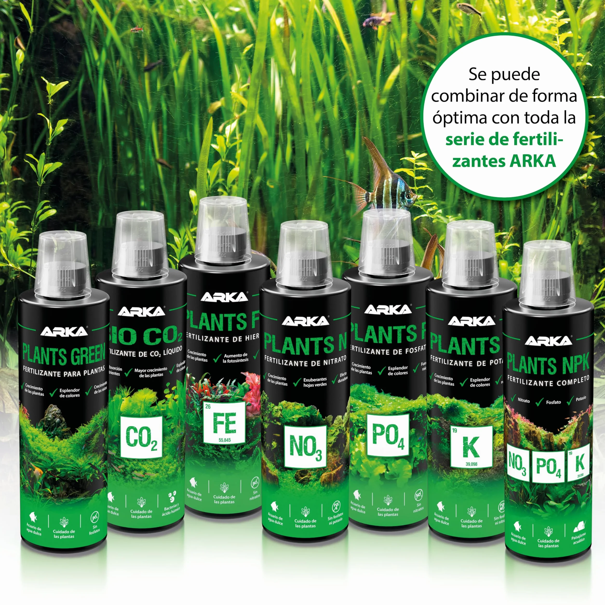 ARKA Plants P - 118 ml - Abono fosfatado Altamente eficaz para un Crecimiento exuberante de Las Plantas en acuarios de Agua Dulce, sin nitratos, Ideal para el aquascaping.