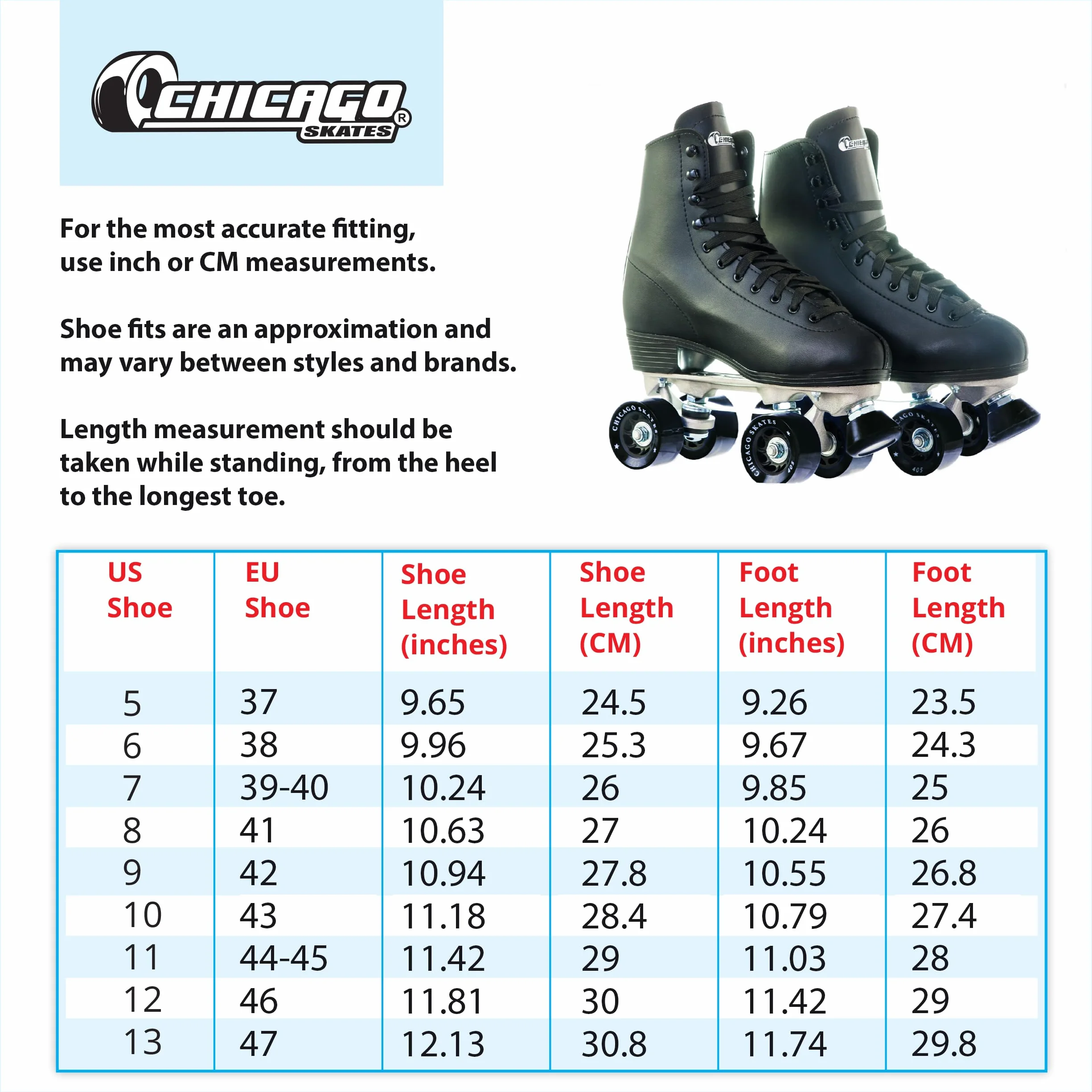 Chicago Skates Patines de Ruedas con Forro de Cuero para Hombre