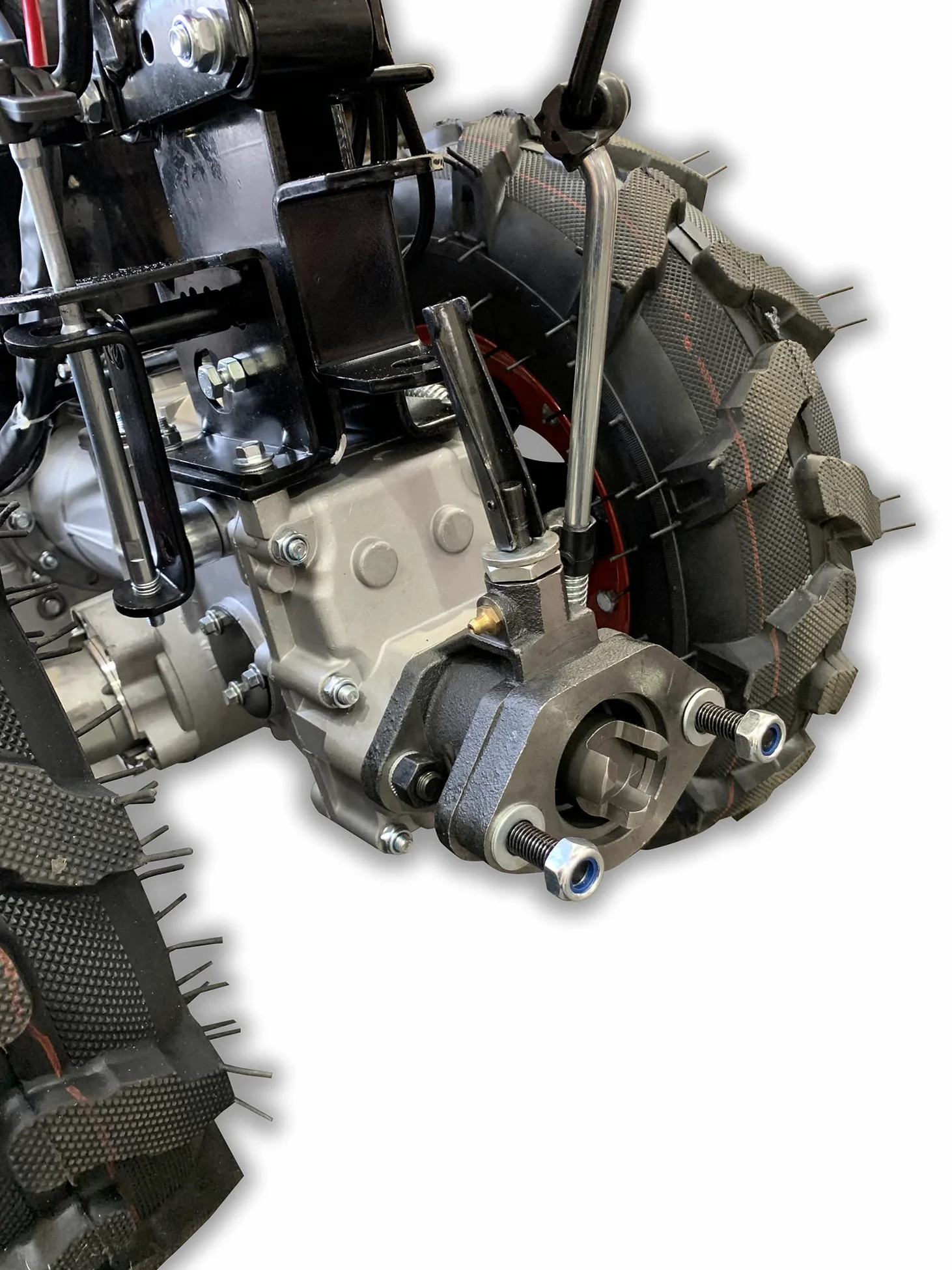 Kawapower Motocultor con Motor De 270cc a Diesel 9HP, Rojo