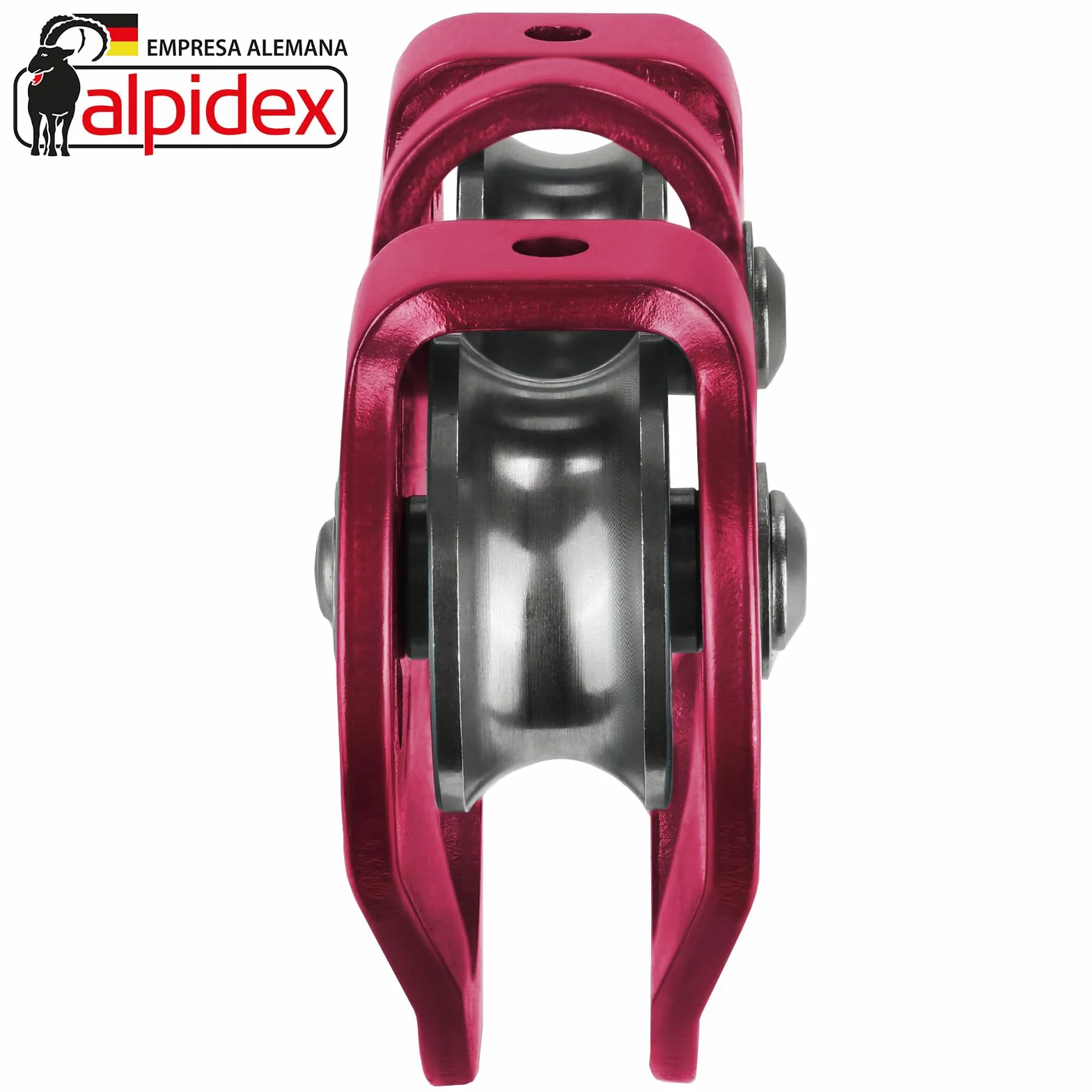ALPIDEX polea de reenvío 20 kN Tandem Pulley para cuerdas textiles 13 mm cables 12 mm EN12278