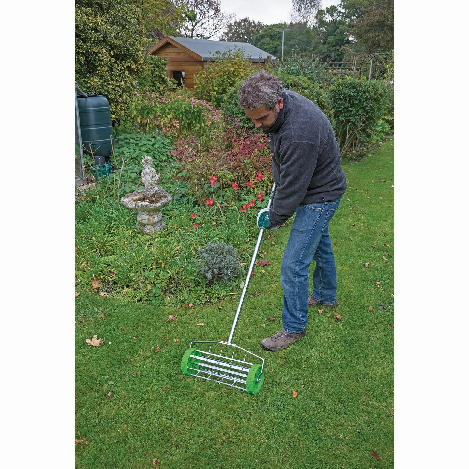 Draper Aireador de césped enrollable con tambor puntiagudo de 450 mm, 83983, para aireación de césped de jardín con púas de 33 mm, 1 unidad