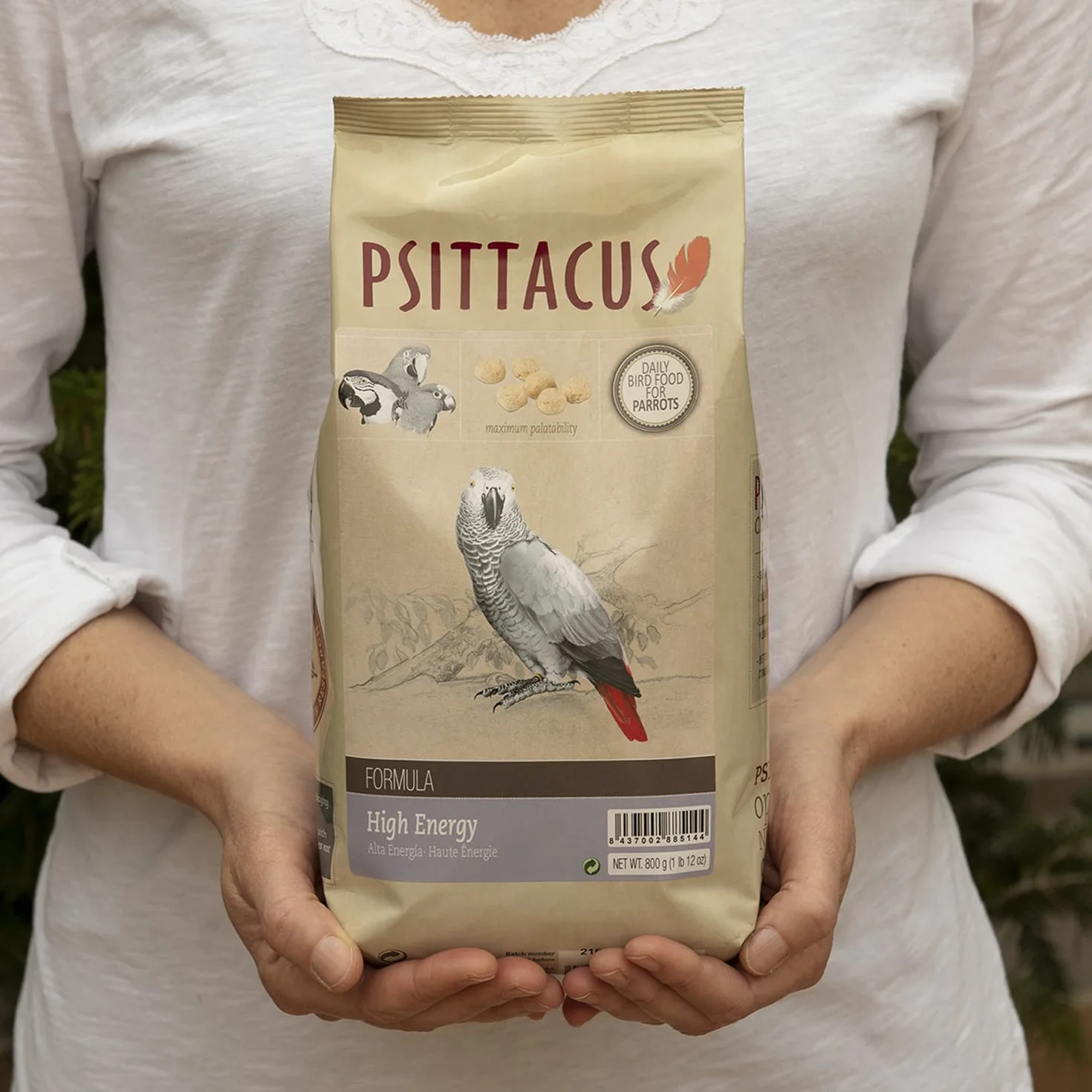 Psittacus High Energy 800 g | Pienso Completo para Yacos, Guacamayos y Otros Loros Africanos | Alimento Premium para Aves, 100% no-GMO