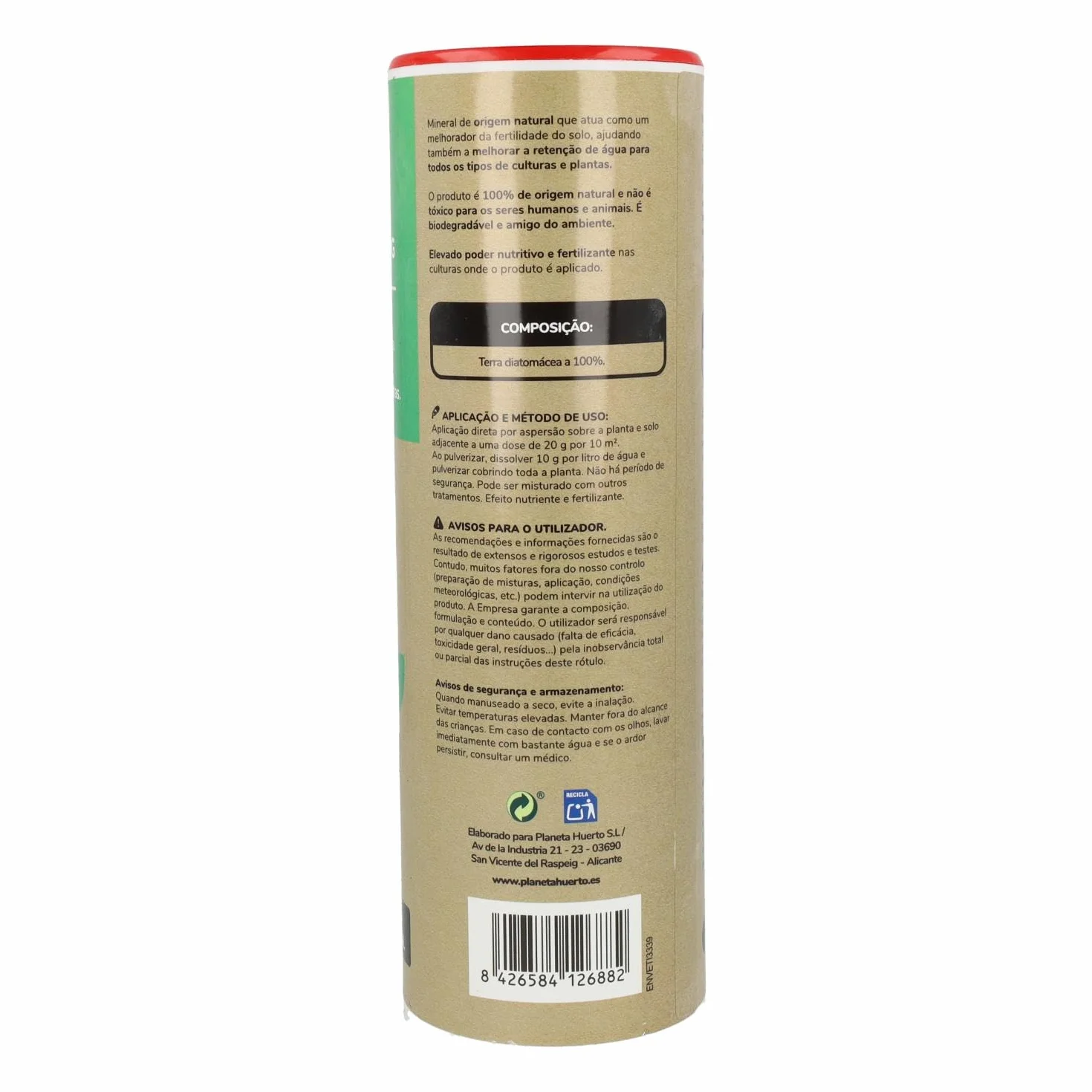 Planeta HUERTO | Tierra de Diatomeas 300 g Mejorador Natural de Suelo y Fertilizante Ecológico