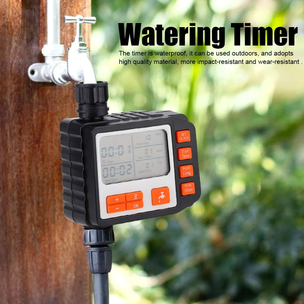 Temporizador de riego, Pantalla LCD Temporizador de riego Controlador de riego automático para jardinería doméstica, producción agrícola, jardinería y producción hortícola