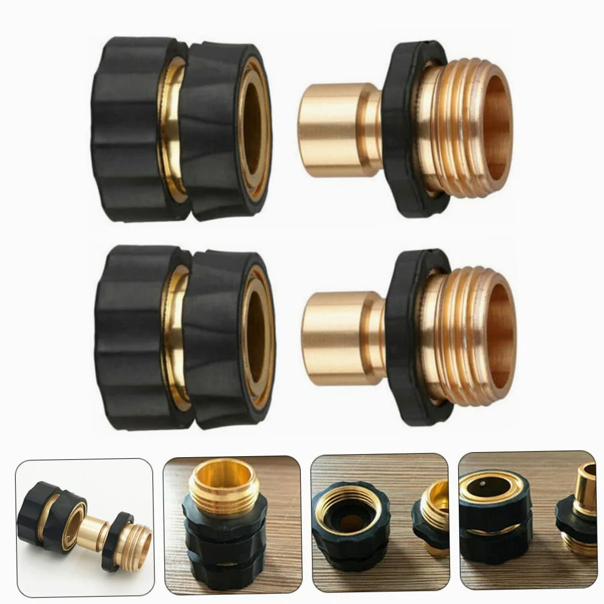 Toddmomy Kit de conectores de manguera de jardín, adaptador de conexión rápida para grifo, resistente (2 pares)