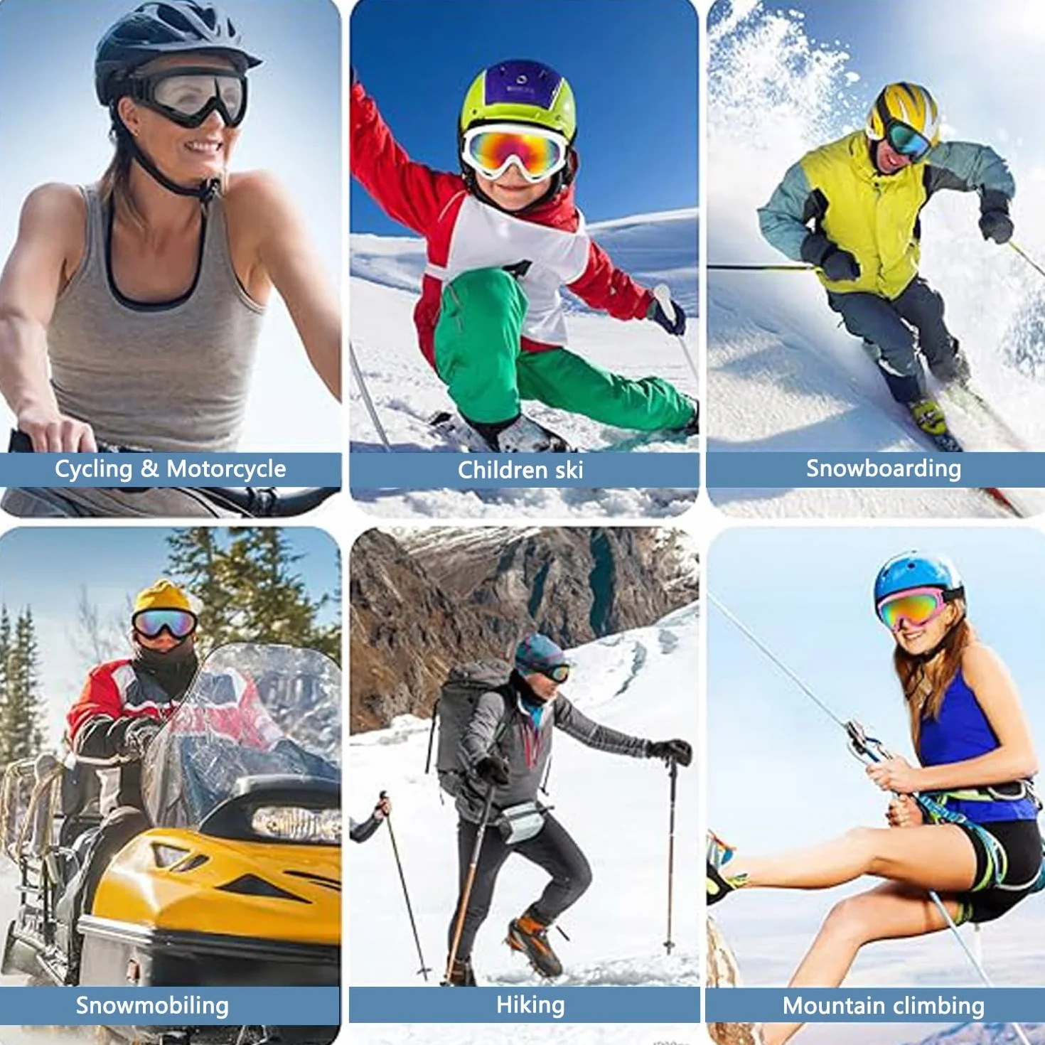 Gafas de esquí y snowboard antivaho UV protección ocular