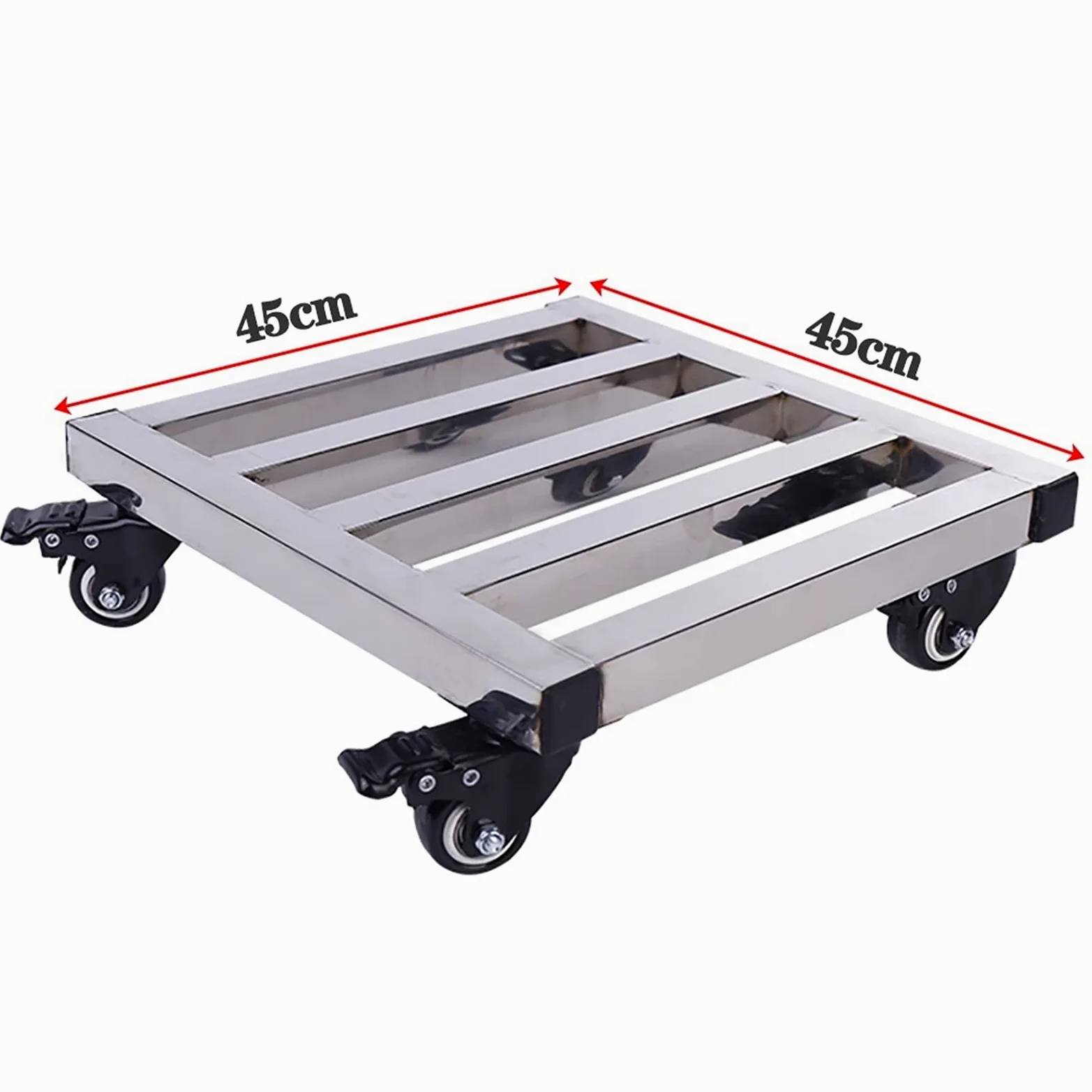 Carretilla para macetas de Alta Resistencia - Carrito metálico Cuadrado móvil para Uso en Interiores y Exteriores, Soporte con Ruedas y Freno - Carretilla Duradera para macetas con Ruedas