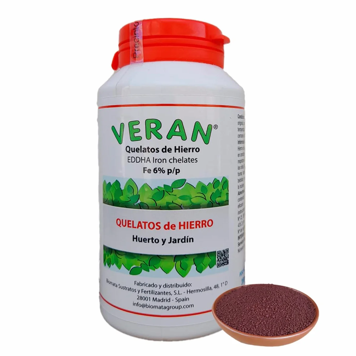 VERAN Quelatos de Hierro 200g | Aporte de Hierro Biocompatible para Plantas | Reverdeciente de Plantas Terrestres y de Acuario | Abono Quelato de Hierro Contra la Clorosis Férrica 100% Soluble en Agua
