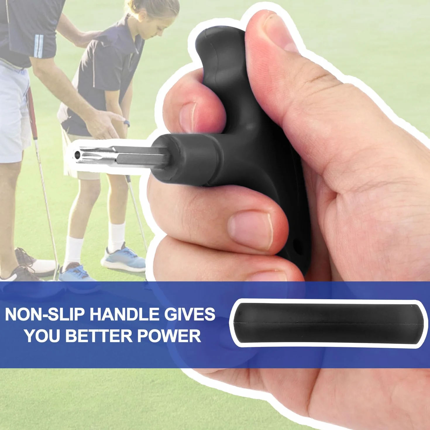 XIHIRCD Llave Dinamométrica Golf, Herramienta Ajustable Mango Plástico, Llave Driver Metal Palos Golf Negro