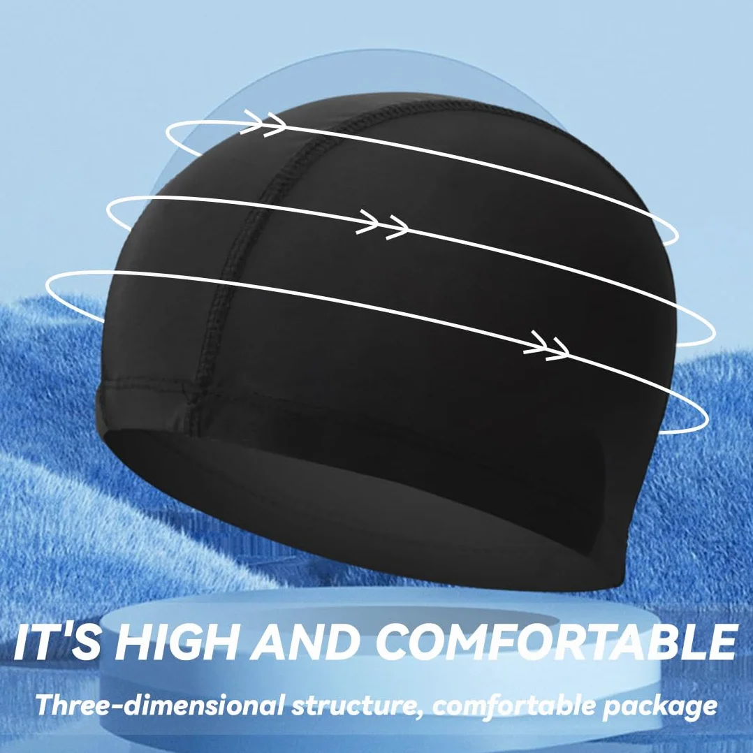 Gorro de natación suave unisex para pelo largo hombres piscina flexible ligero