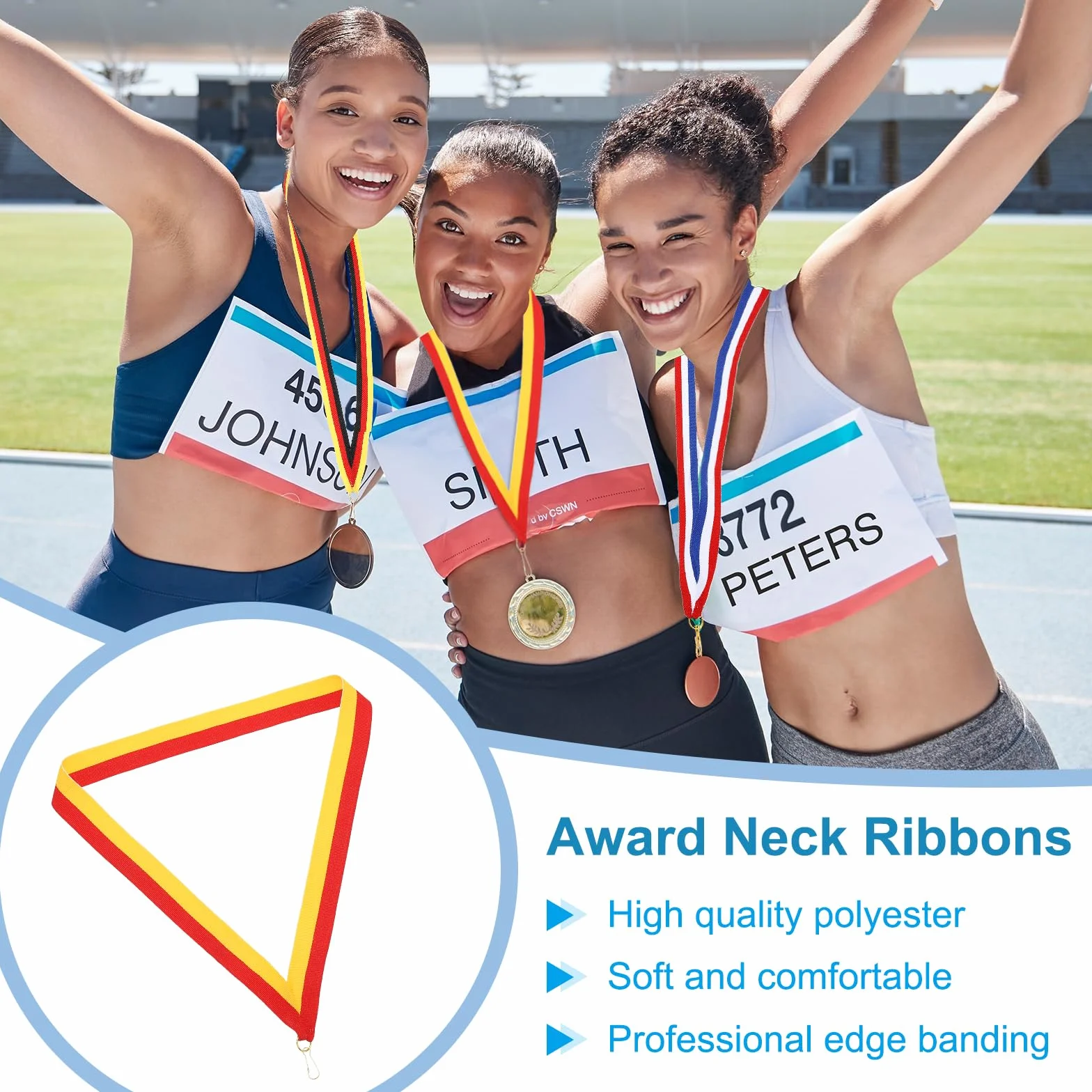 PATIKIL Cintas de Cuello para Premios con Cintas de Poliéster con Rayas para Medallas