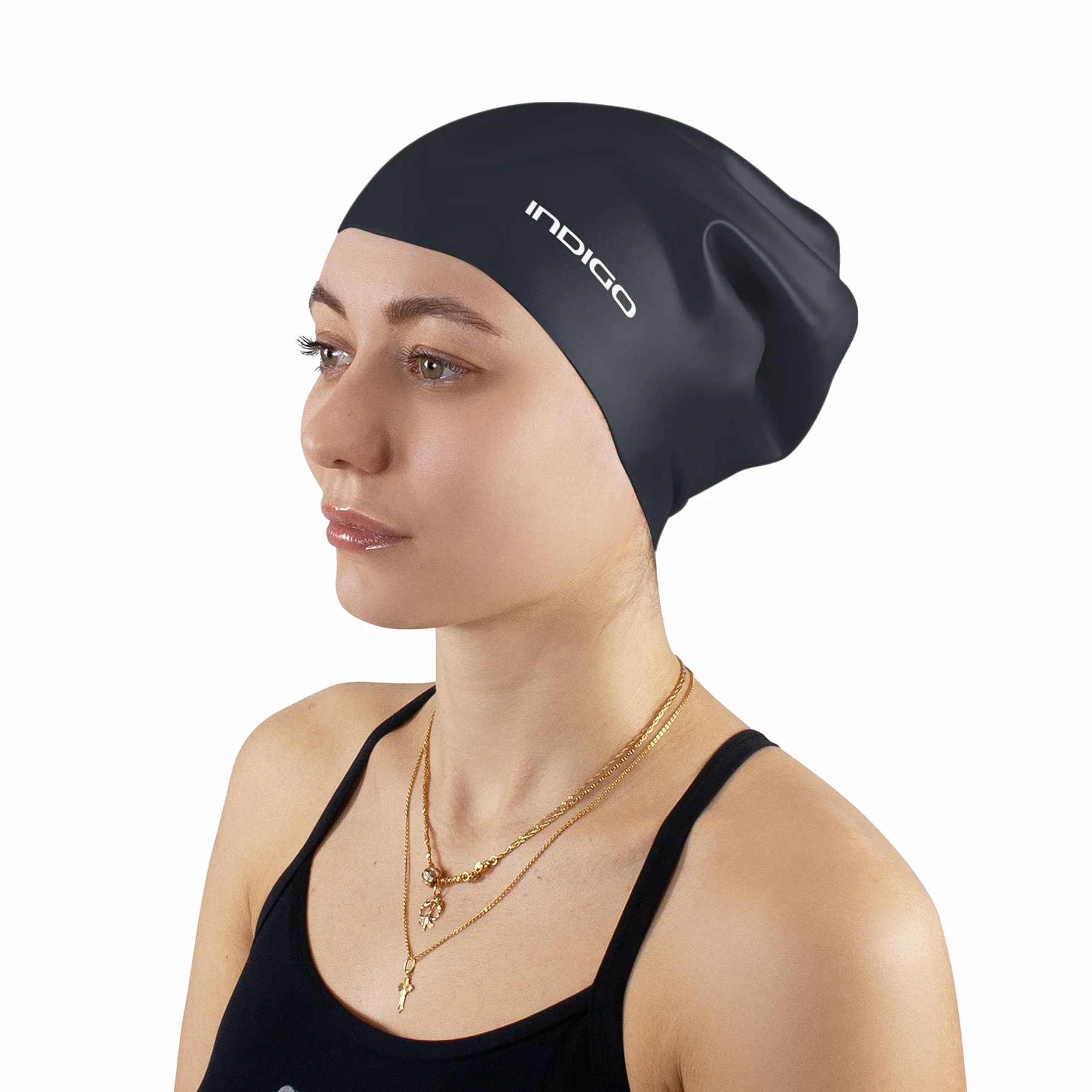 DRUNA Gorro de Natación Silicona Extra Grande Impermeable para Cabellos Largos