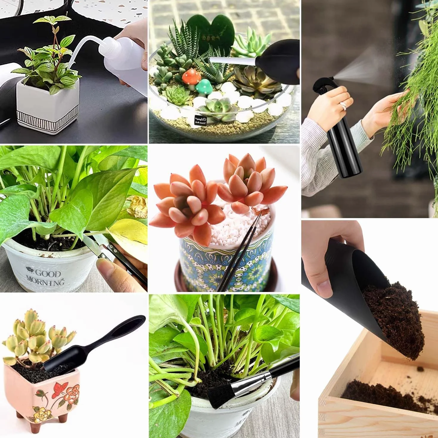 Kit Bonsai, 13 Unidades Kit Cuidado Bonsai, Bonsai Kit para Plantas con Bolsa de Almacenamiento, Mini Kit de Jardinería