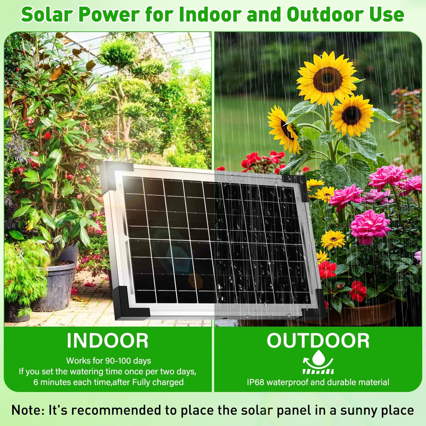 Onherm Kit Sistema de Riego por Goteo Automático Solar para Maceta, Manguera de 30 Metros para 1-30 Plantas en Macetas, 300 Modos de Temporizador, pare Jardín, Balcón y Huerta