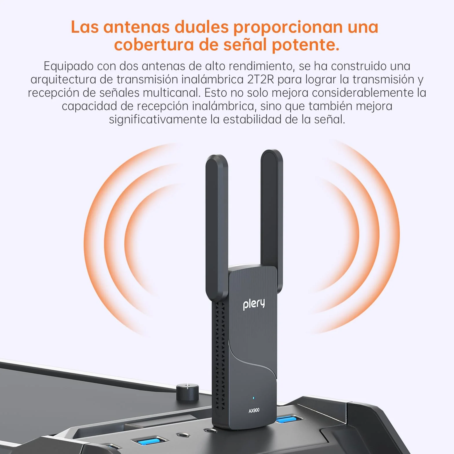 Adaptador WiFi 6 AX900 Bluetooth 5.4 USB Doble Banda 5 GHz/2,4 GHz para PC