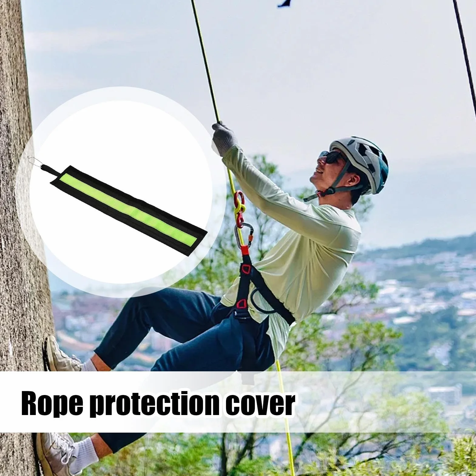 Protector de Cuerda para Escalada en Roca Doble Capa para Montañismo y Espeleología