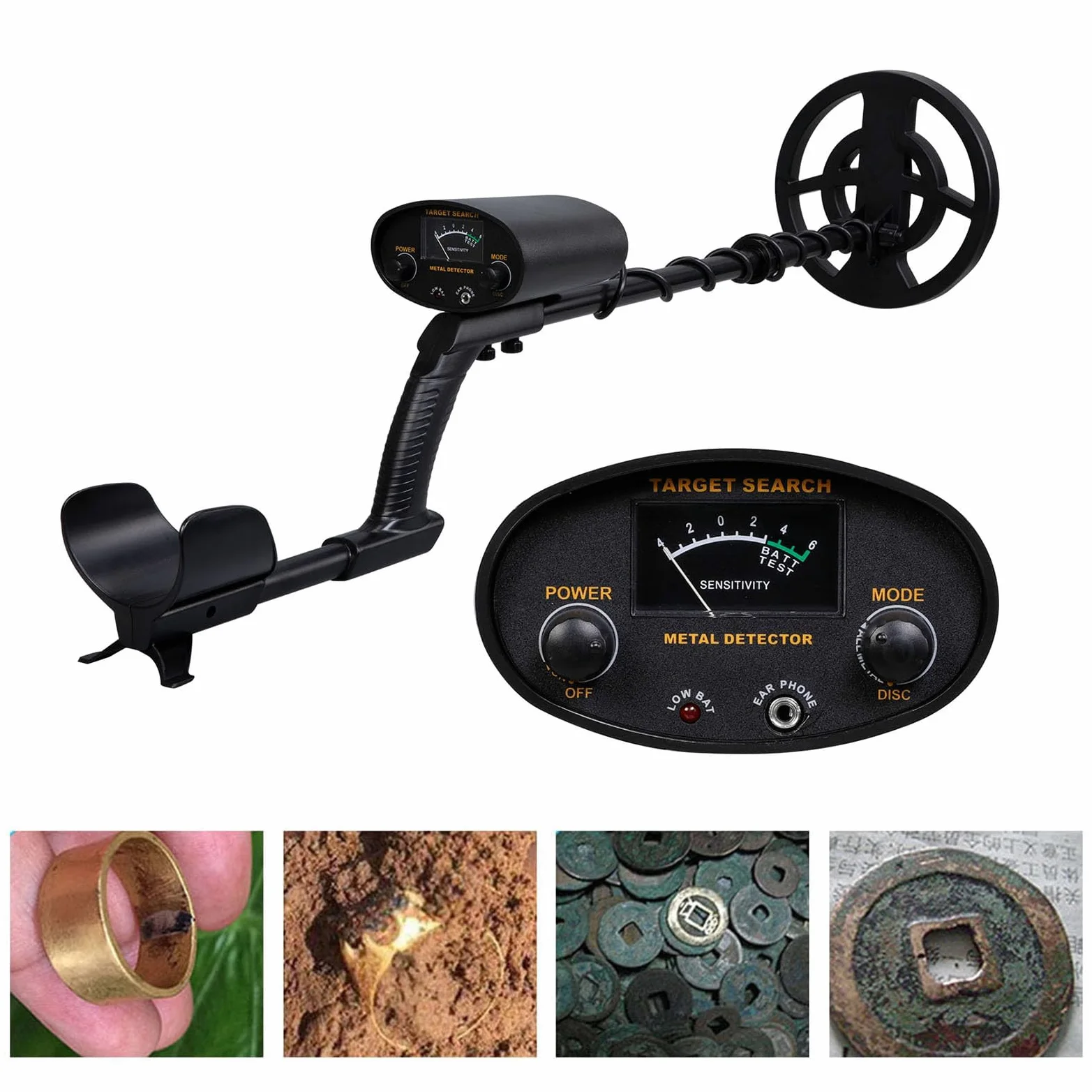 Detector de Metales Pinpointer, Juego de Herramientas de búsqueda de detectores de Metales de Mano con Auriculares para detección de Oro al Aire Libre e inspección de Seguridad
