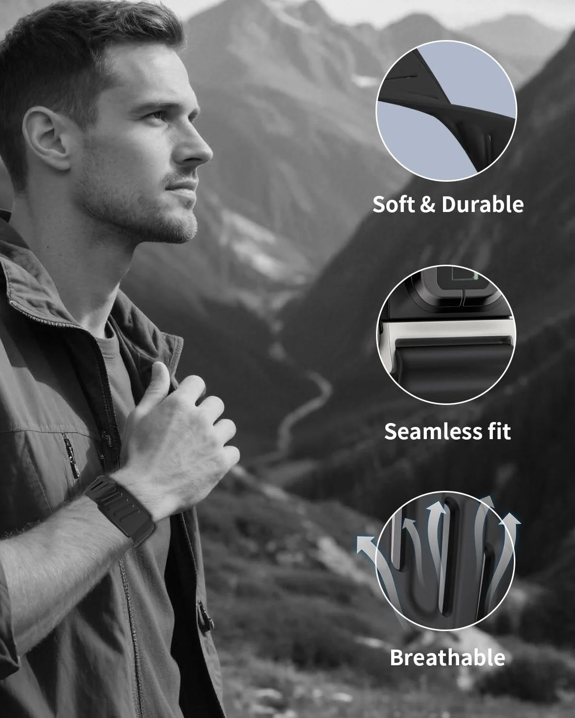 Pulseras Deportivas Compatibles con WHOOP 5.0, Correas de Repuesto Ajustables