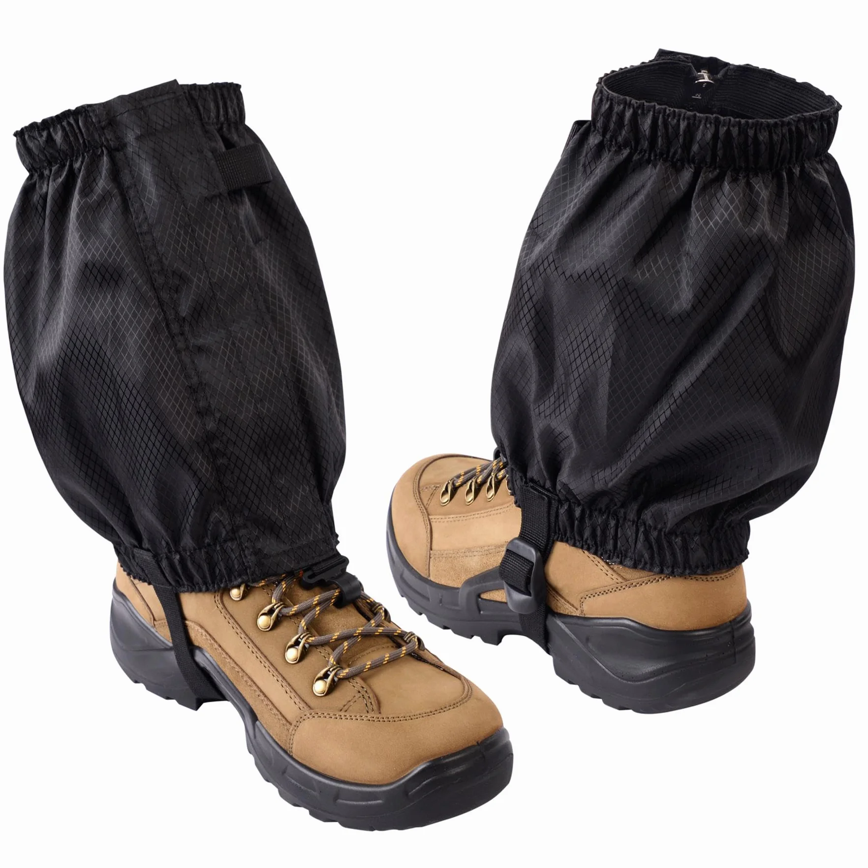 CampTeck U7311 Impermeable Polainas Cortas Tobillo Resistente al Viento Ligero Cremallera Correa Ajustable Negro