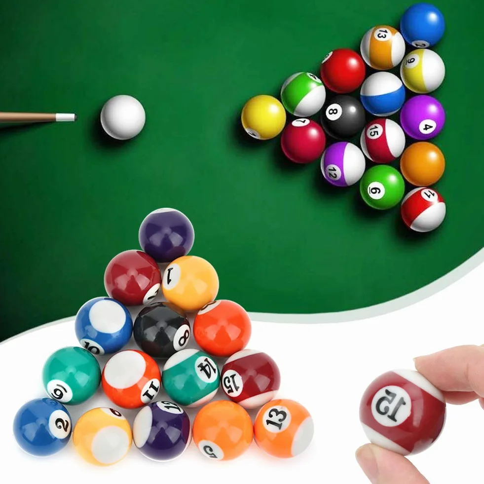 Zerodis Bola De Billar Resina 16 Pcs 32 Mm Numeradas Blanca Juego De Billar