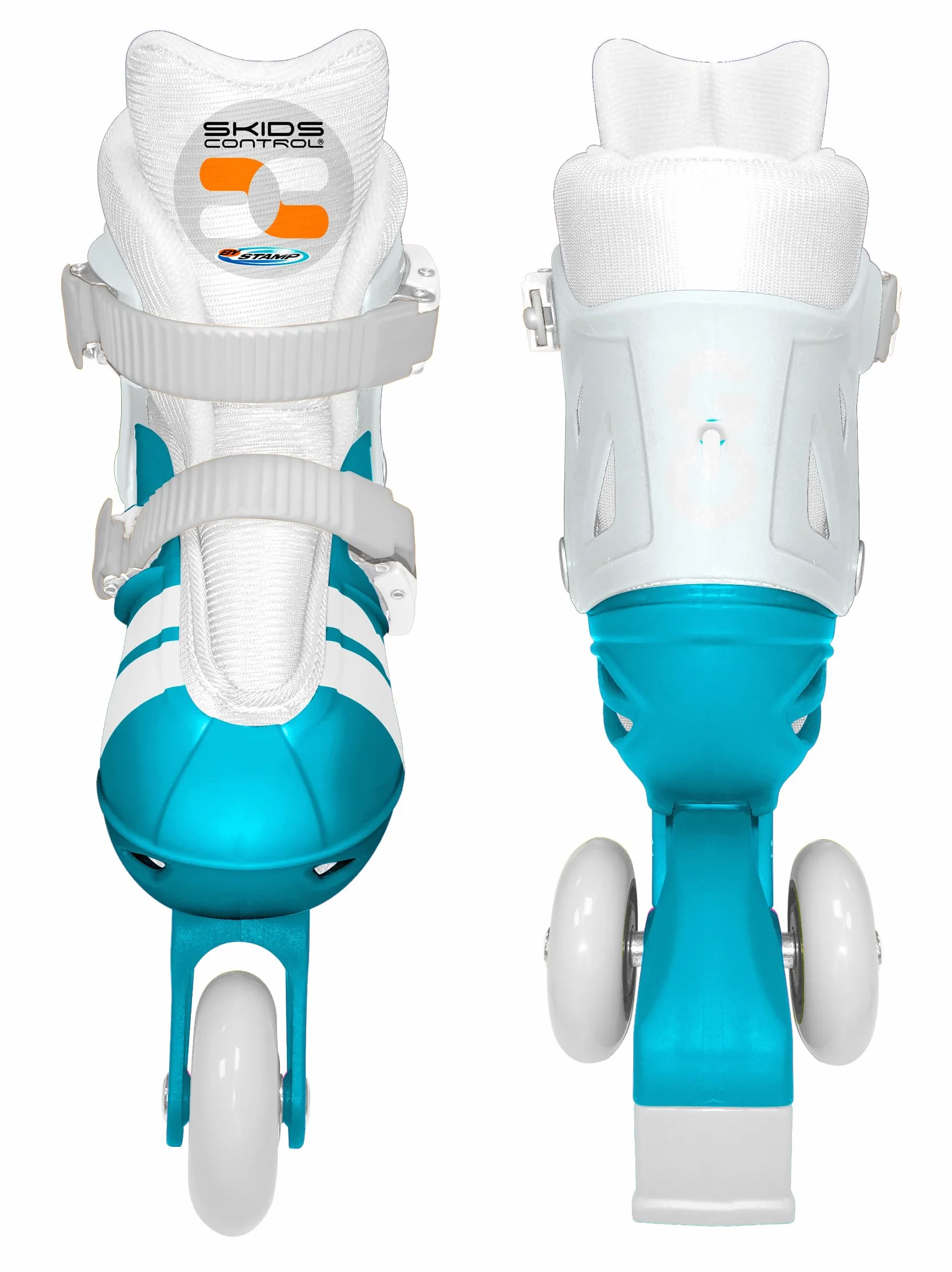 Stamp Adjustable Two in One 3 Wheels Skate Mixte SKIDS Control Size 27-30 Azul