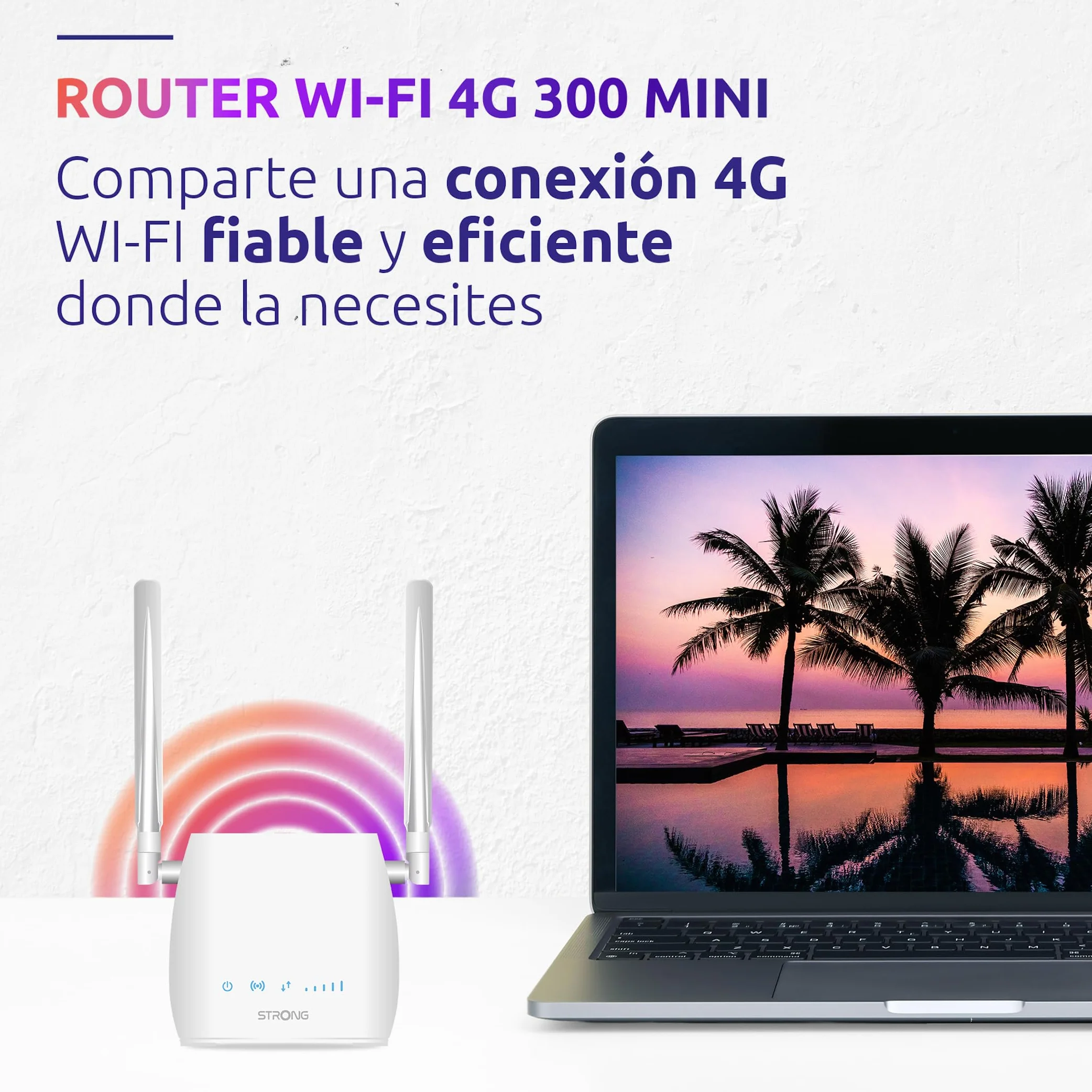 STRONG Router WiFi 4G LTE 300M 150 Mbps 300 Mbps Puerto RJ45 Antenas Desmontables Blanco