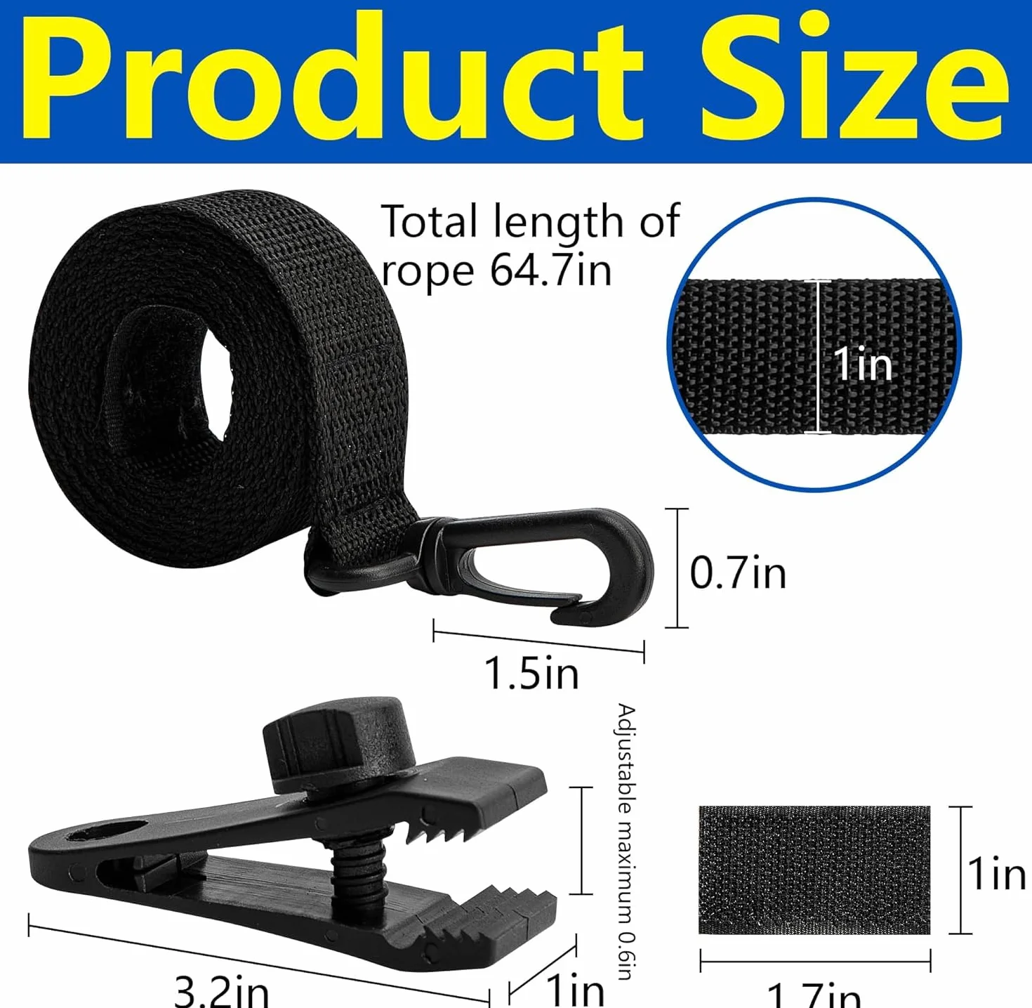 Enrollador de piscina – Bandas de sujeción – Juego de 8 bandas y grapas – Accesorios para sistema de enrollado móvil – Pantalla solar móvil para lonas