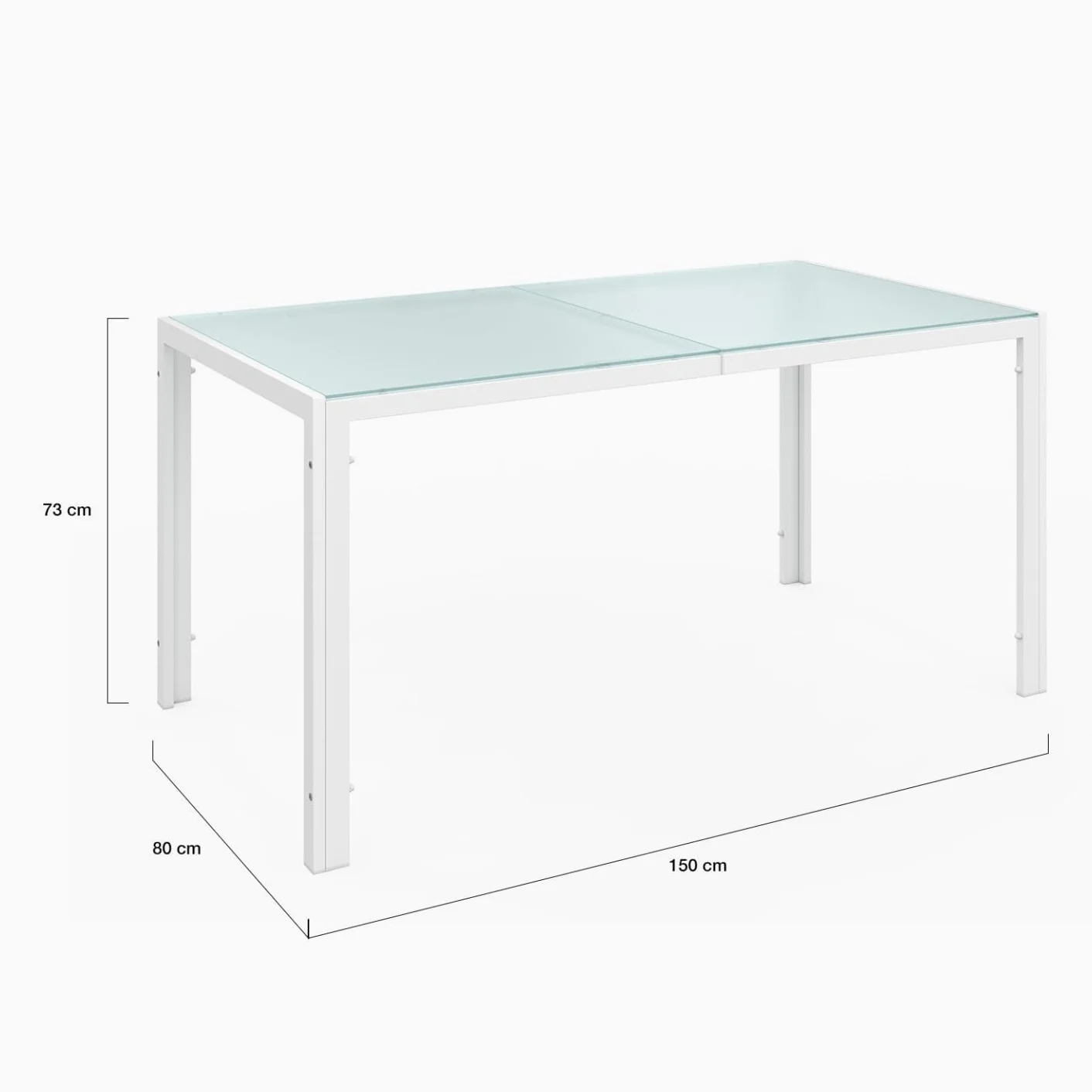 IDMarket – Salón de jardín Madrid Mesa 150 CM y 6 sillas apilables blanco y beige